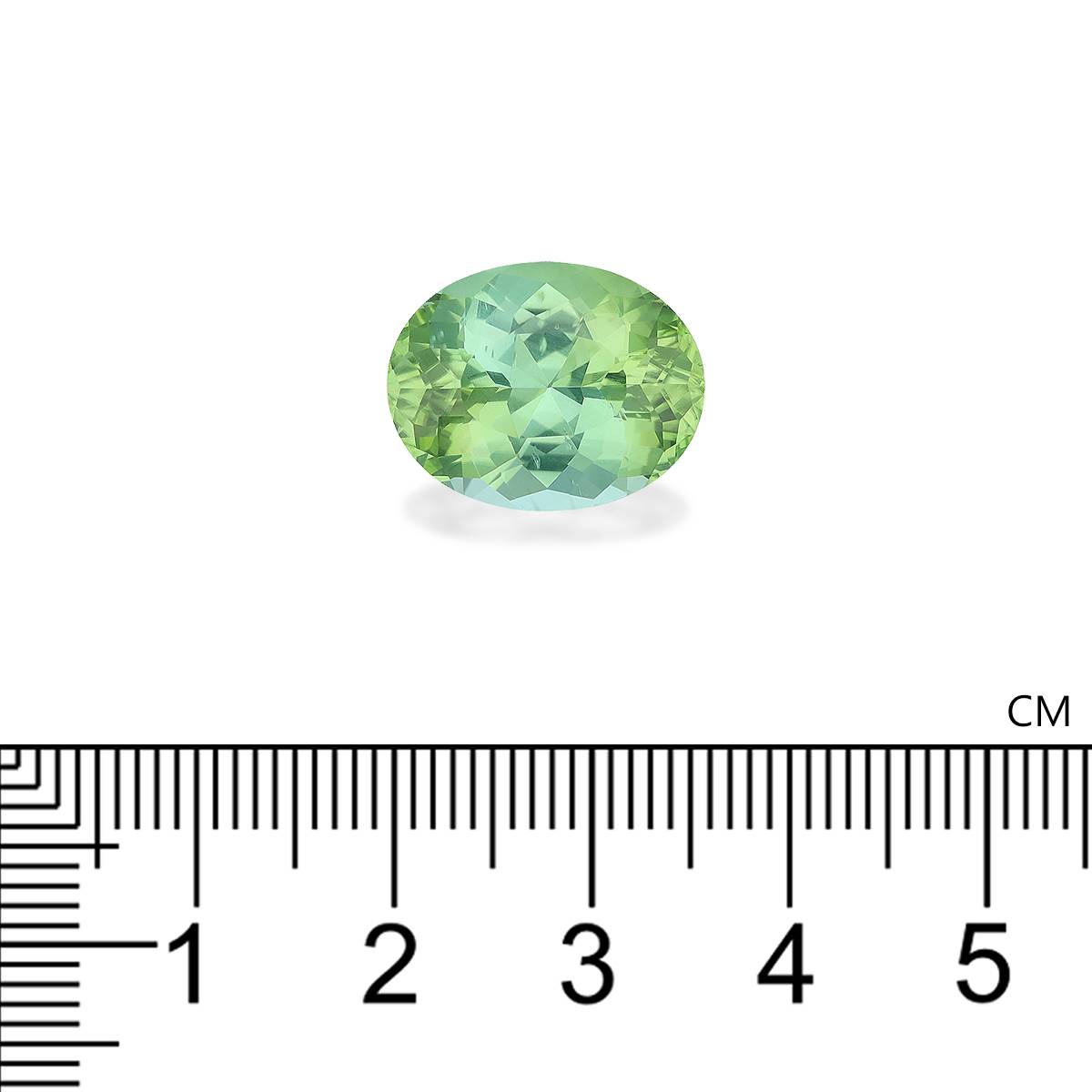 lime green green tourmaline, 10.64ct oval cut — view 4