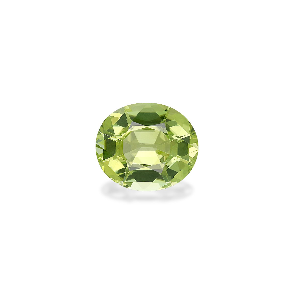 lime green green tourmaline, 6.84ct oval cut — main view