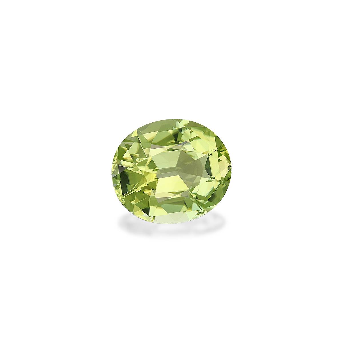 lime green green tourmaline, 6.84ct oval cut — view 3
