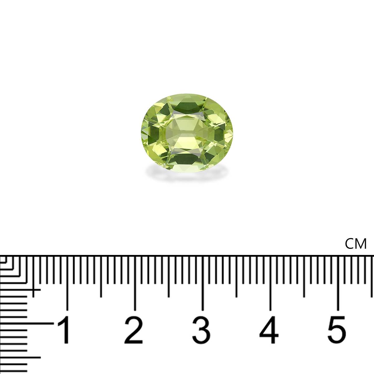 lime green green tourmaline, 6.84ct oval cut — view 4