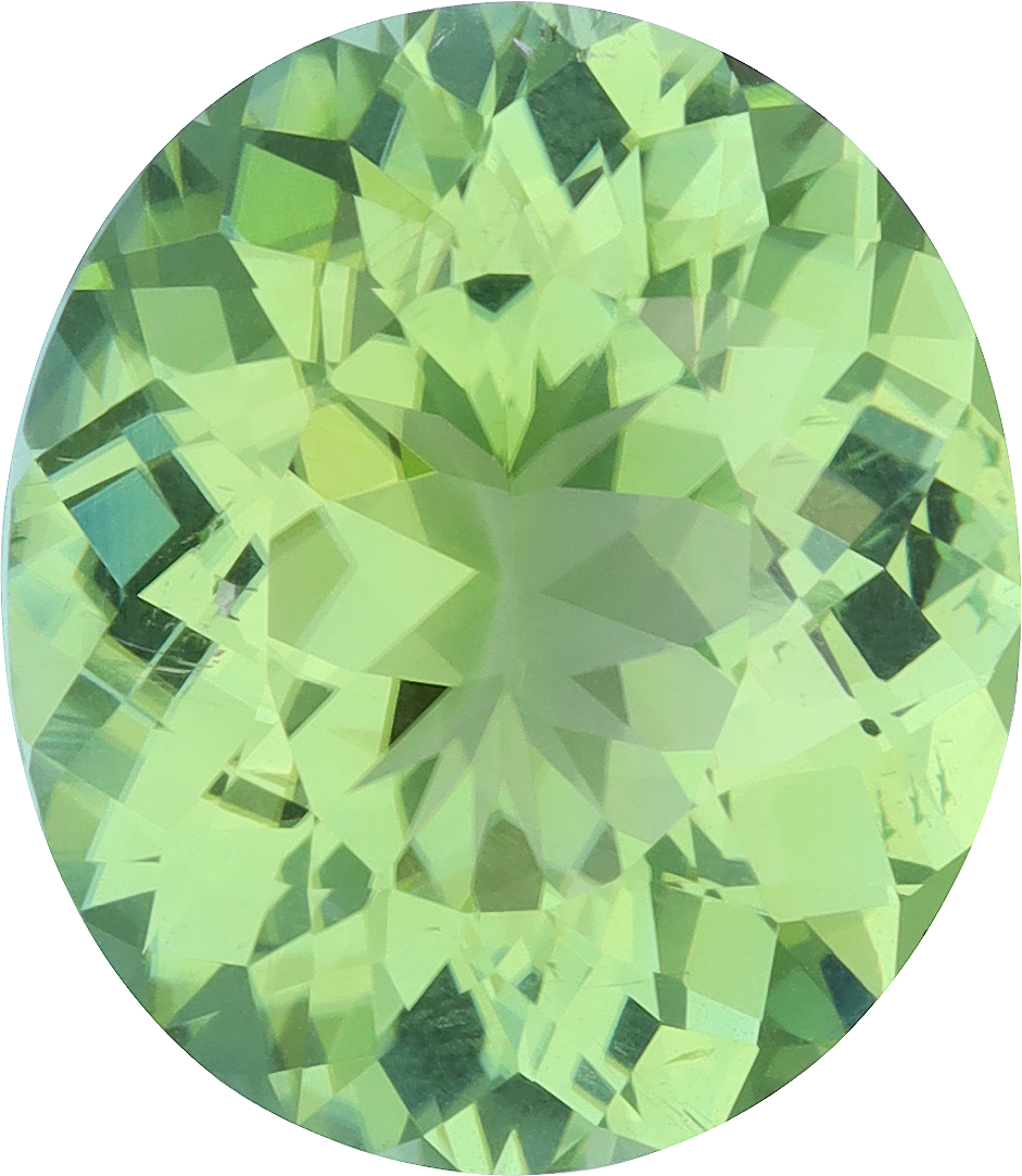Oval cut green tourmaline