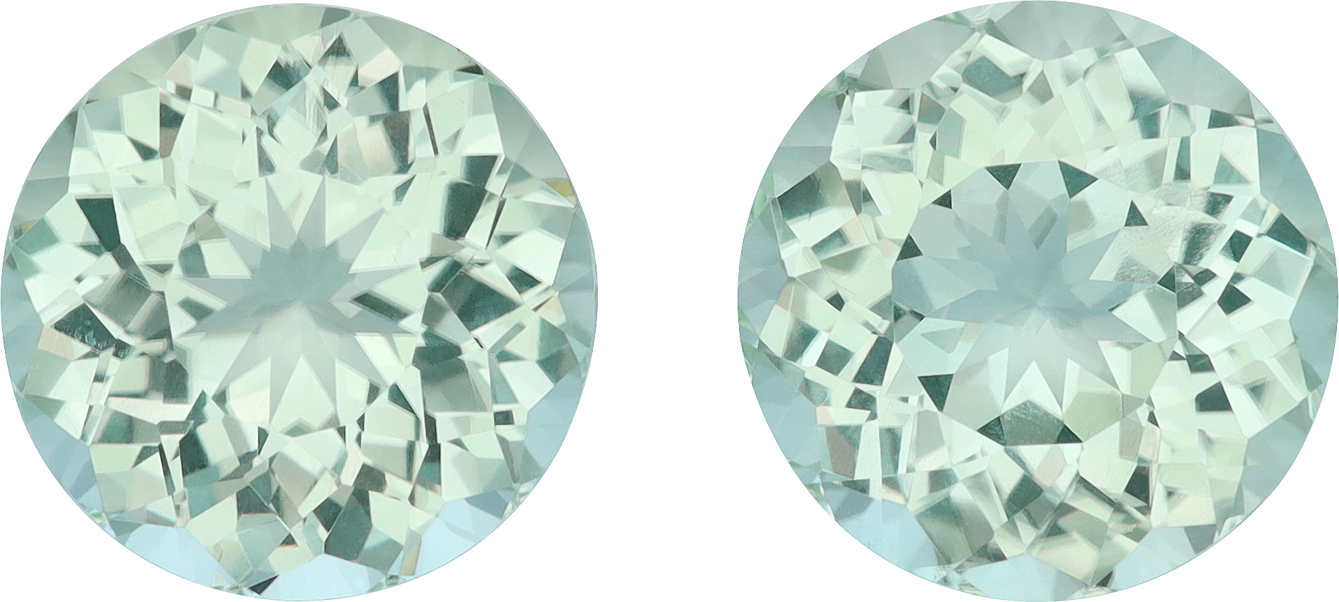 Round cut green tourmaline, 12.13 by 11.99 mm, shown at actual size