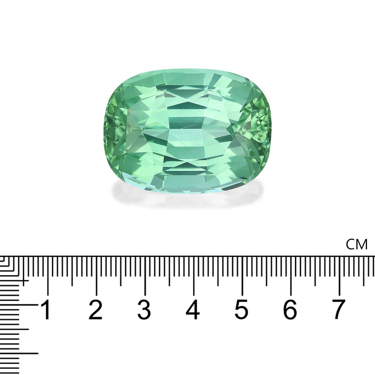 seafoam green green tourmaline, 128.64ct cushion cut — view 4
