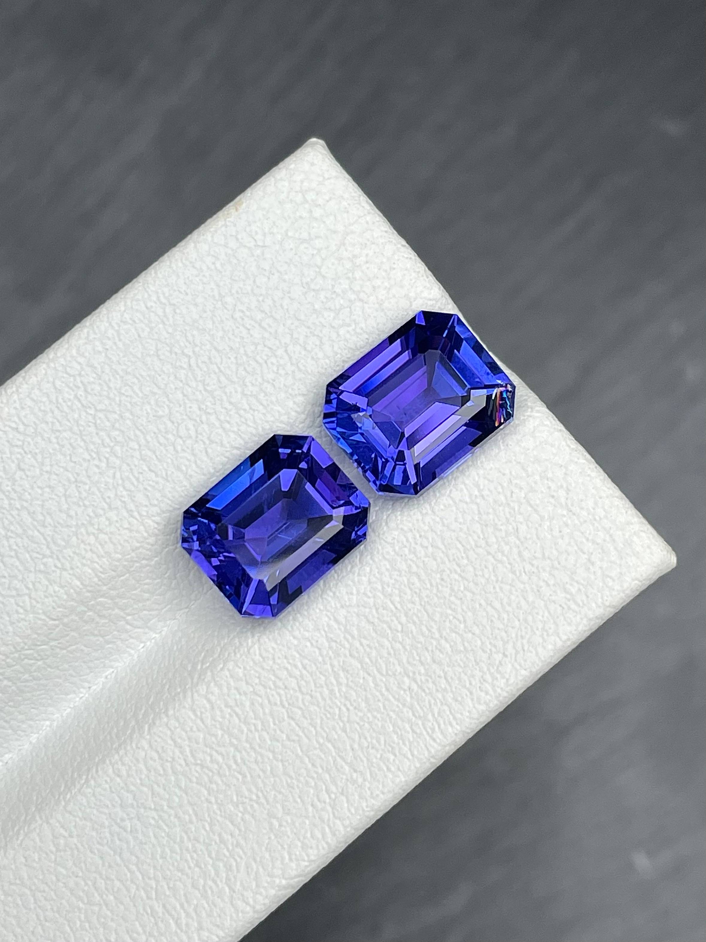 blue tanzanite, 7.99ct rectangular cut — view 5