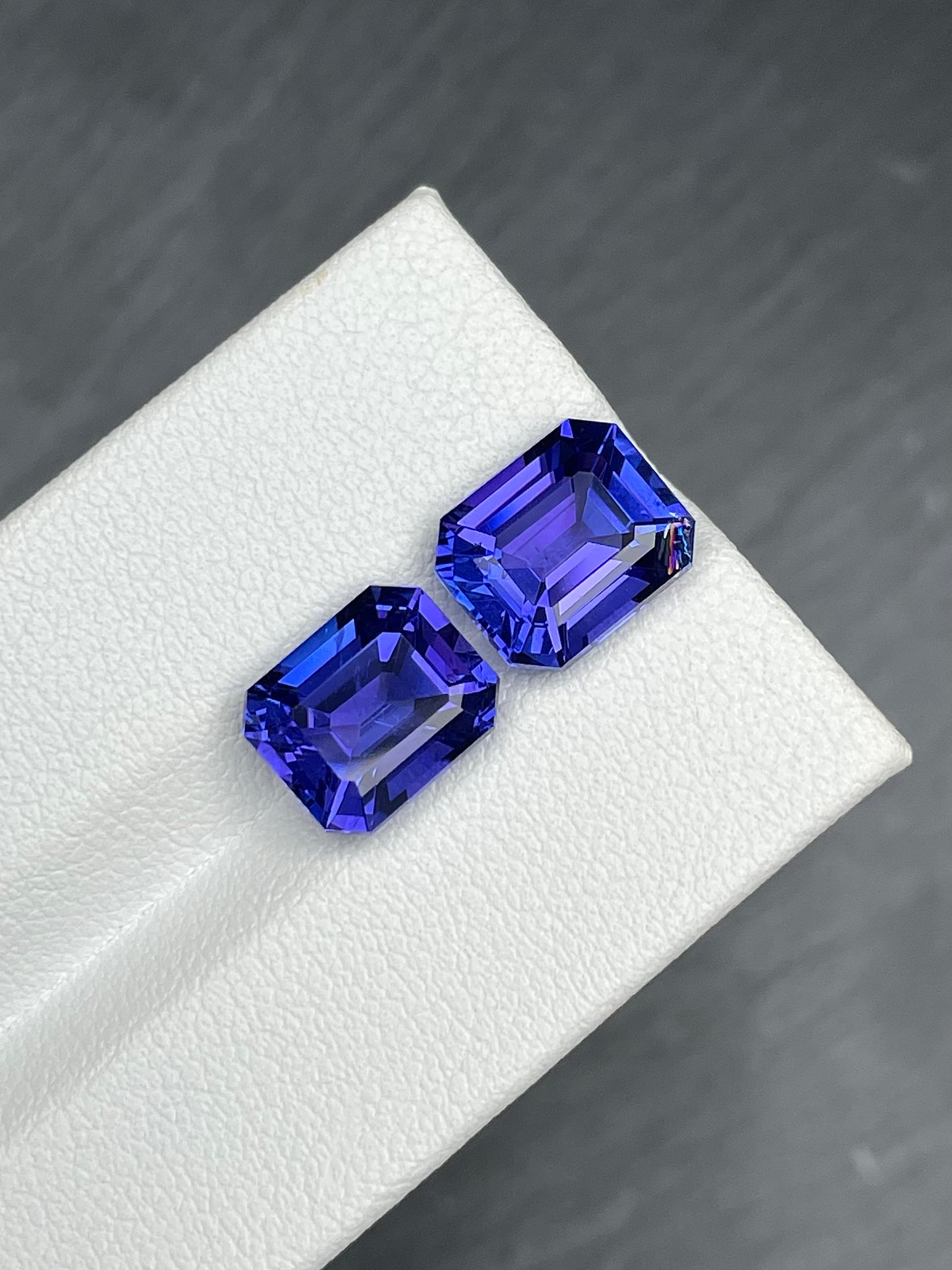 blue tanzanite, 7.99ct rectangular cut — view 5
