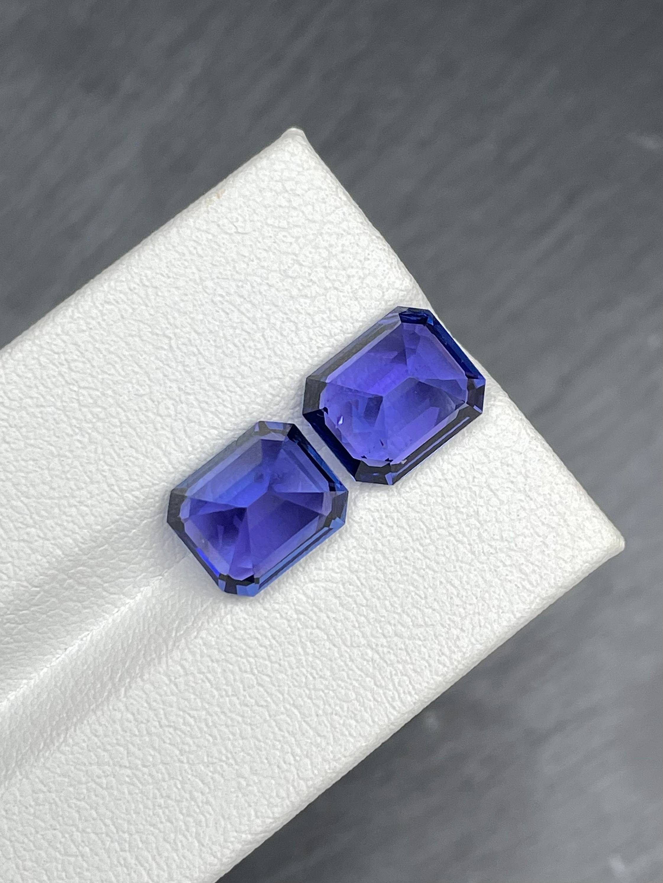 blue tanzanite, 7.99ct rectangular cut — view 6