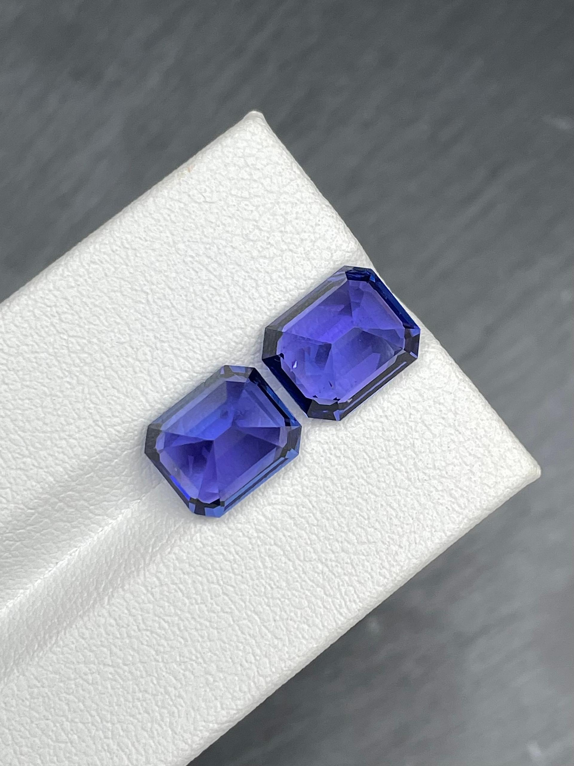 blue tanzanite, 7.99ct rectangular cut — view 6
