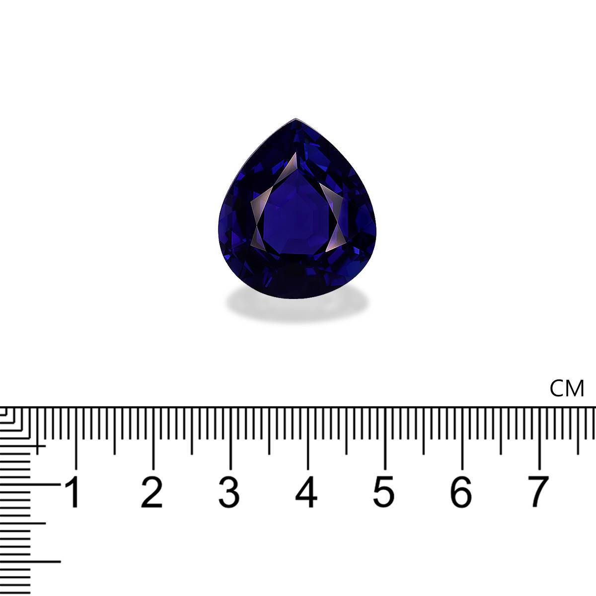 blue tanzanite, 38.12ct pear cut — view 4