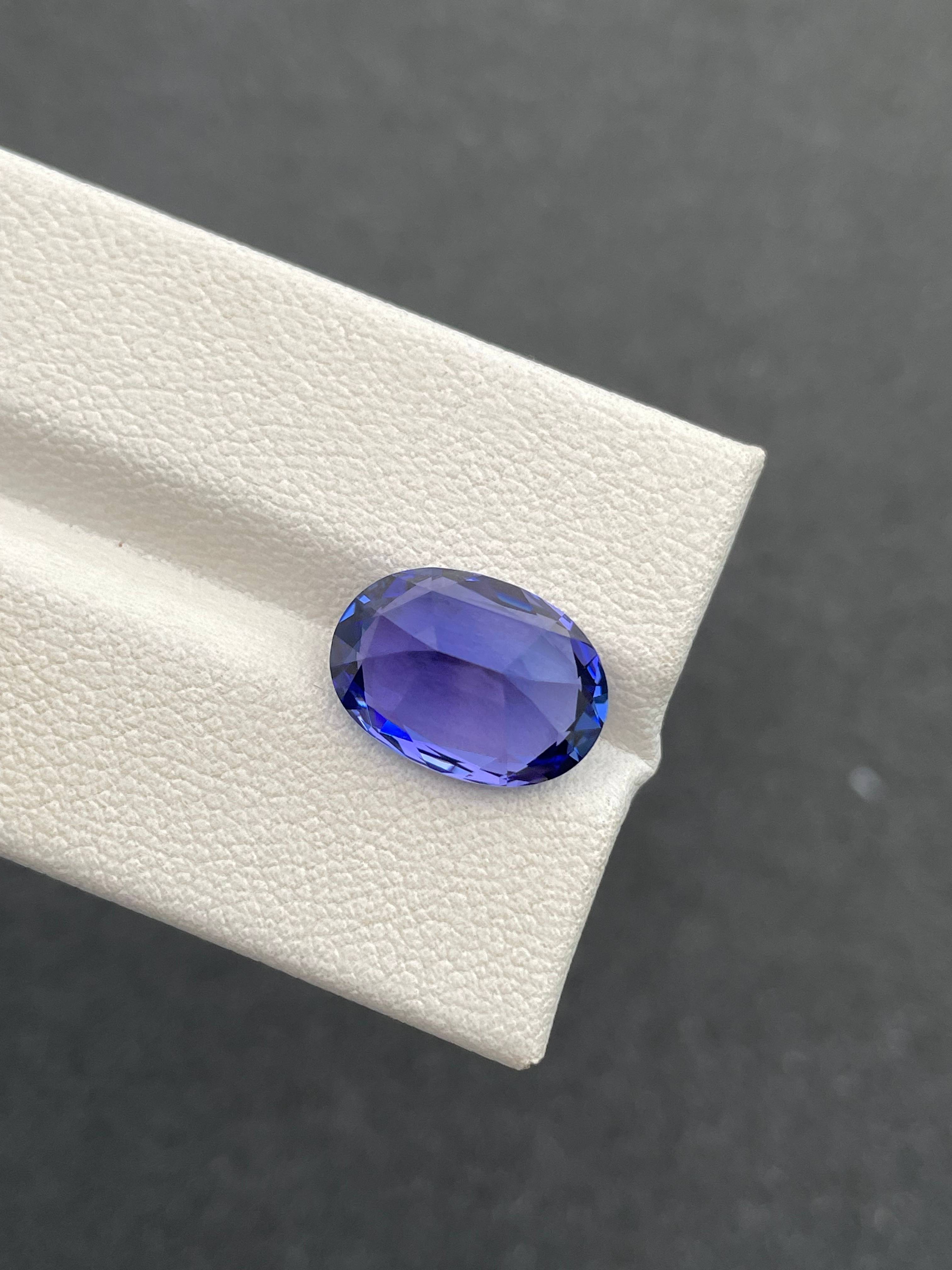 AAA+ violet blue tanzanite, 6.59ct oval cut — view 6