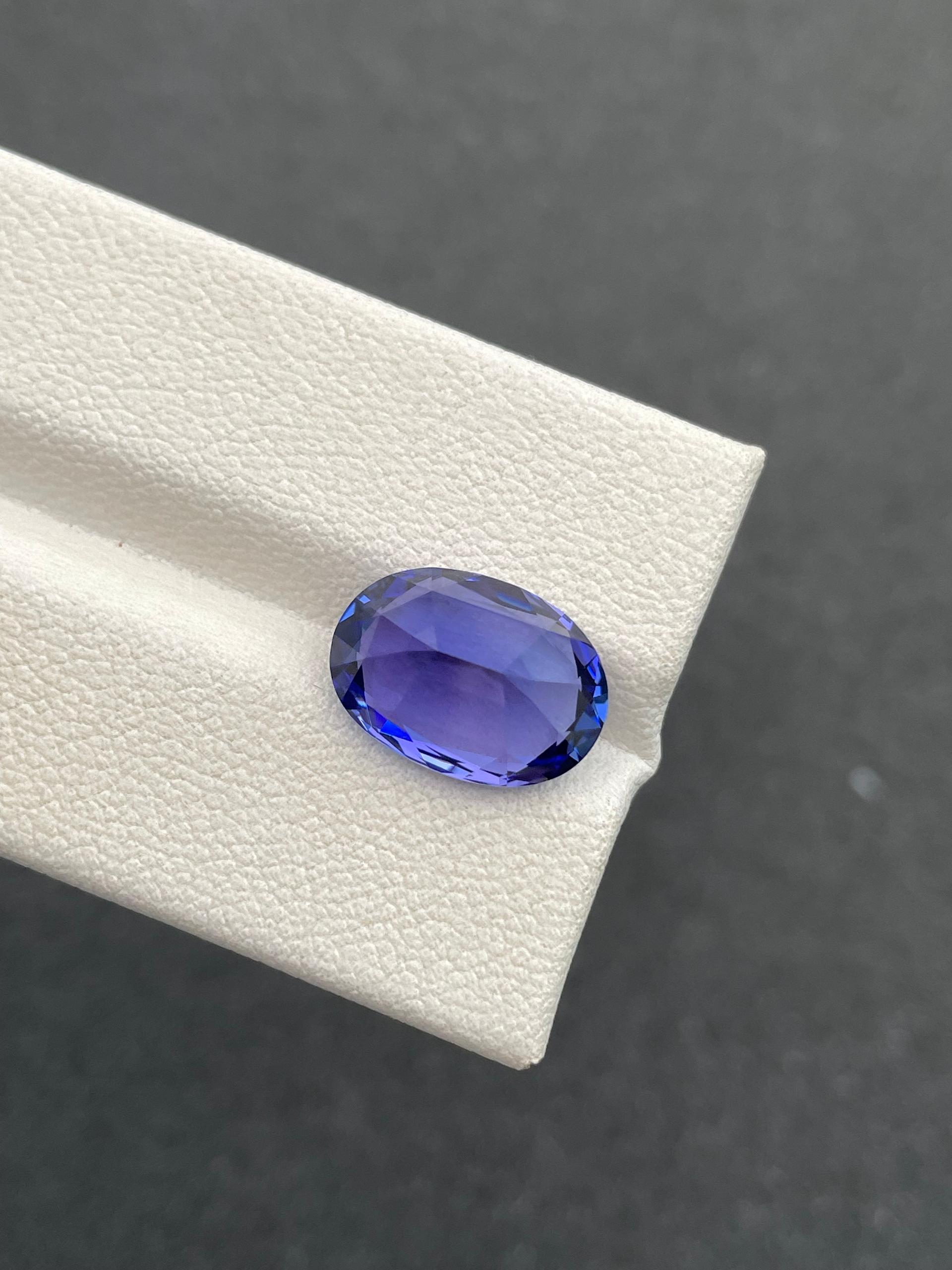 AAA+ violet blue tanzanite, 6.59ct oval cut — view 6