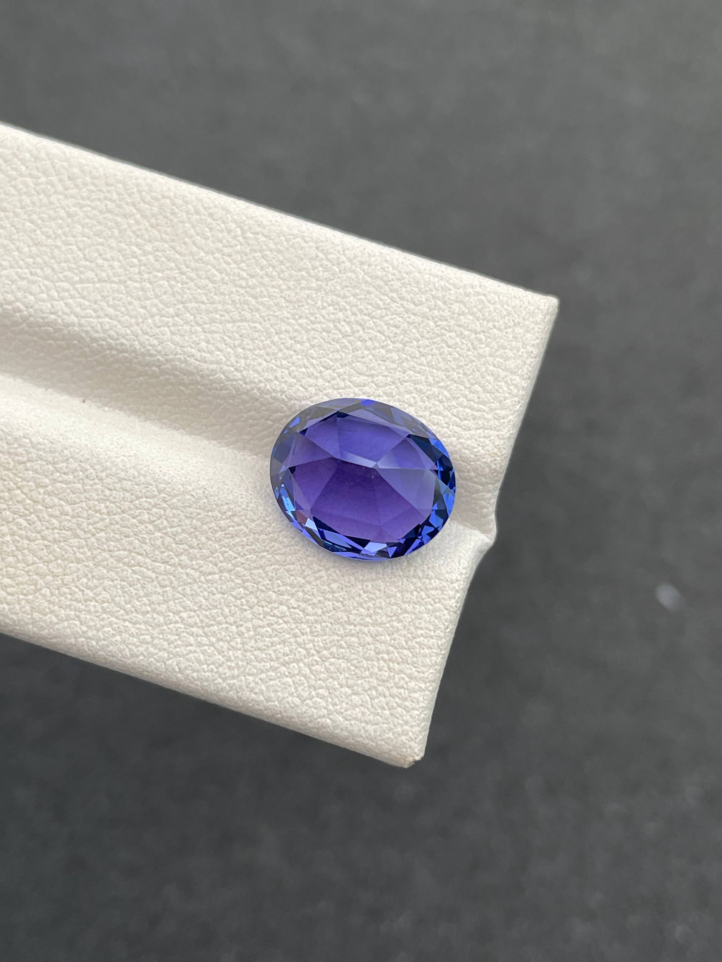 violet blue tanzanite, 6.12ct oval cut — view 6