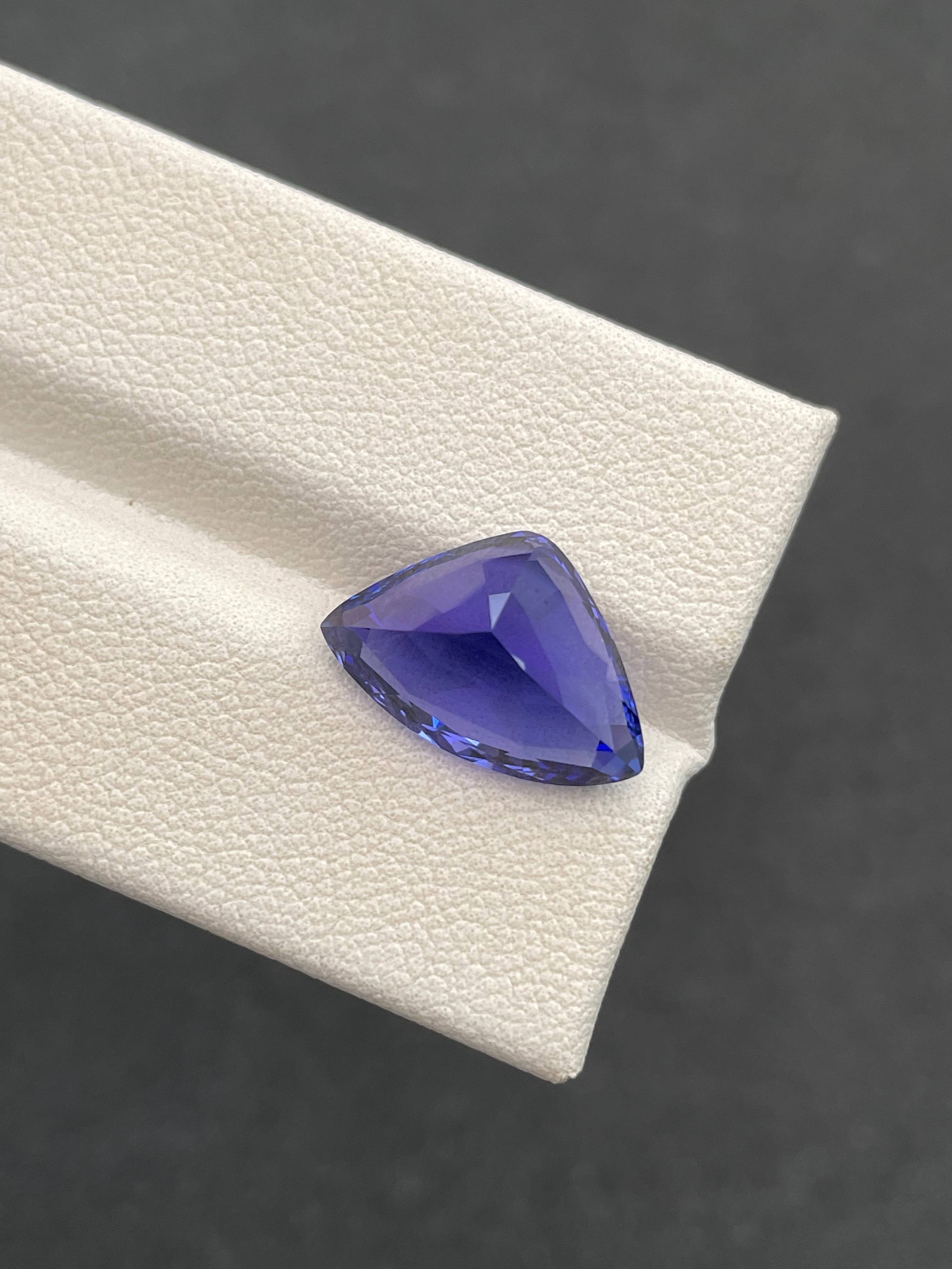 violet blue tanzanite, 6.92ct trilliant cut — view 10