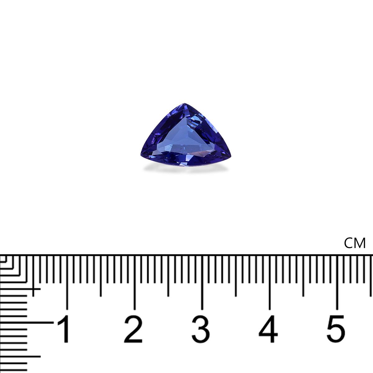 AA violet blue tanzanite, 3.99ct trilliant cut — view 4
