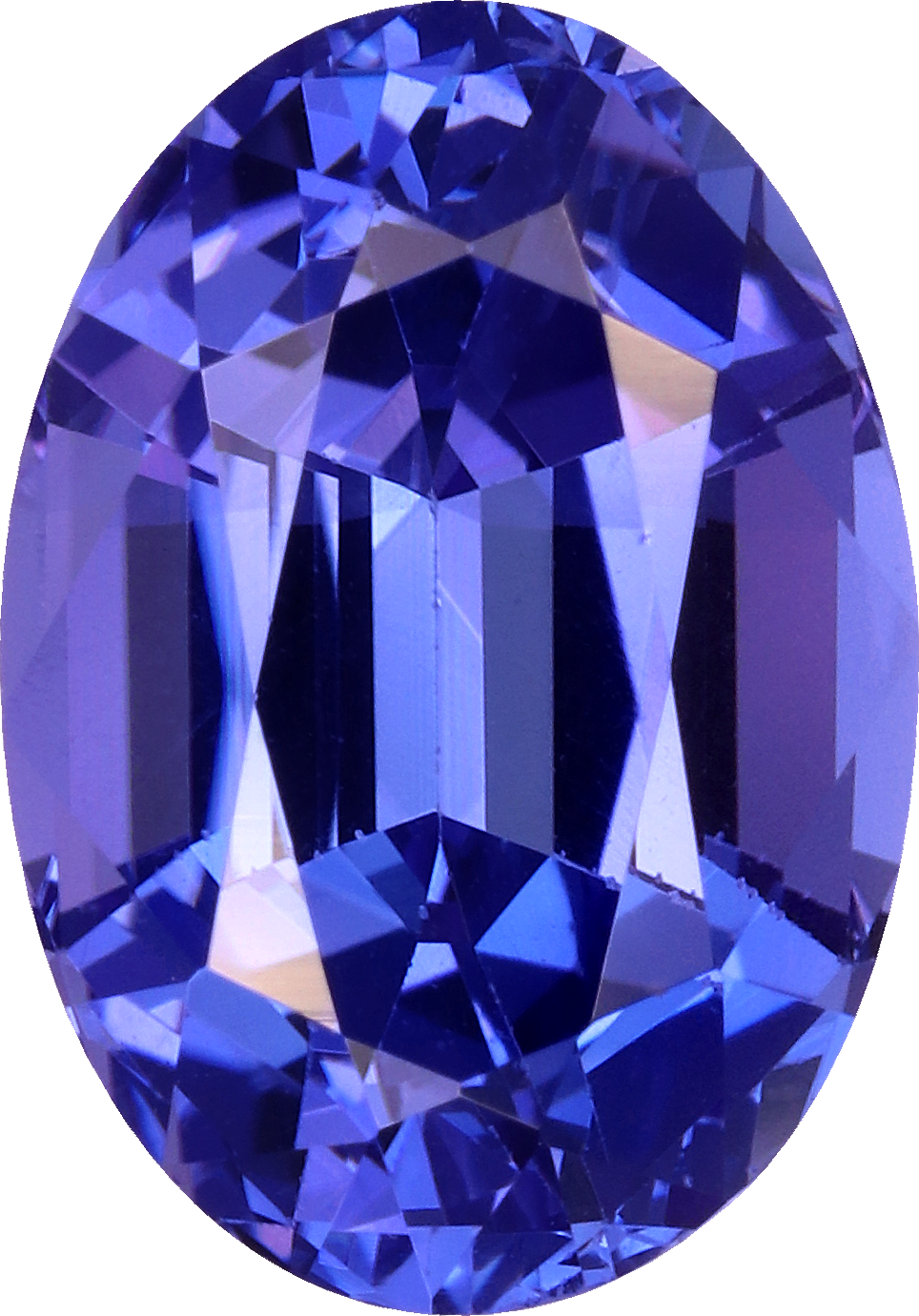 Oval cut tanzanite, 11.33 by 7.94 mm, shown at actual size