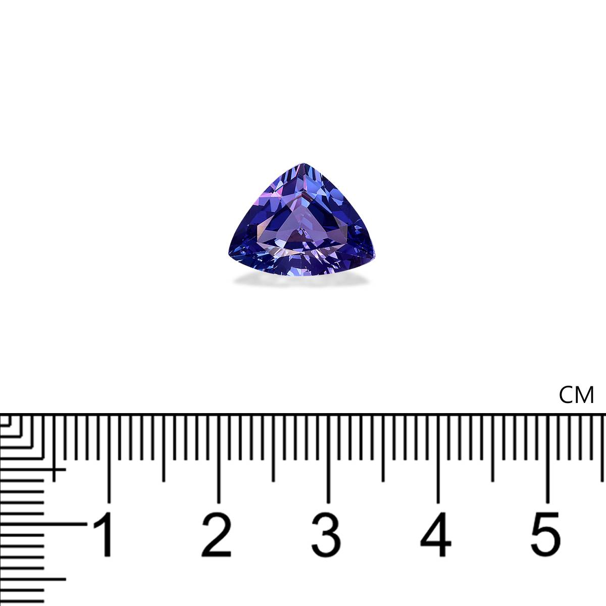 AA violet blue tanzanite, 4.46ct trilliant cut — view 4
