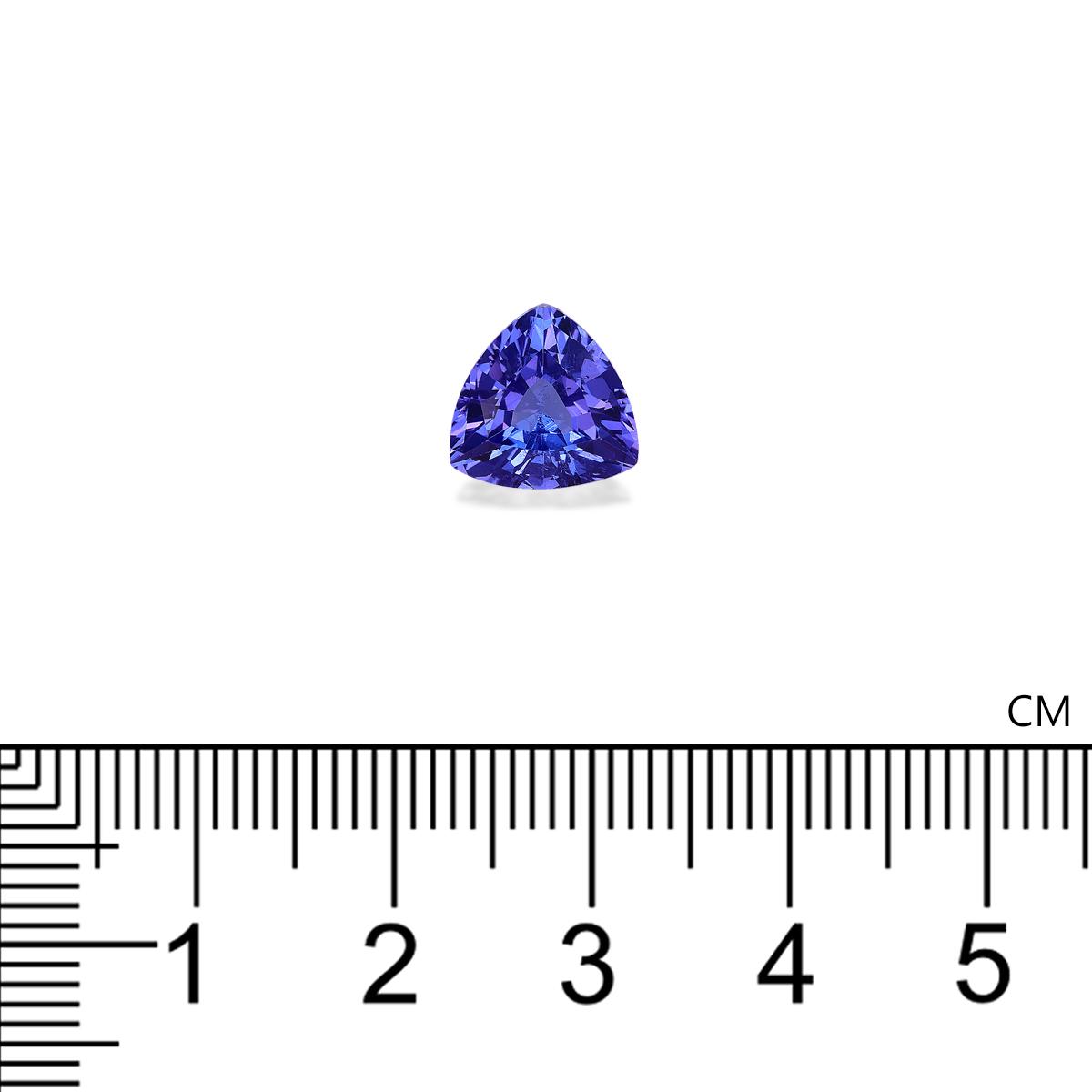 AA violet blue tanzanite, 3.23ct trilliant cut — view 4