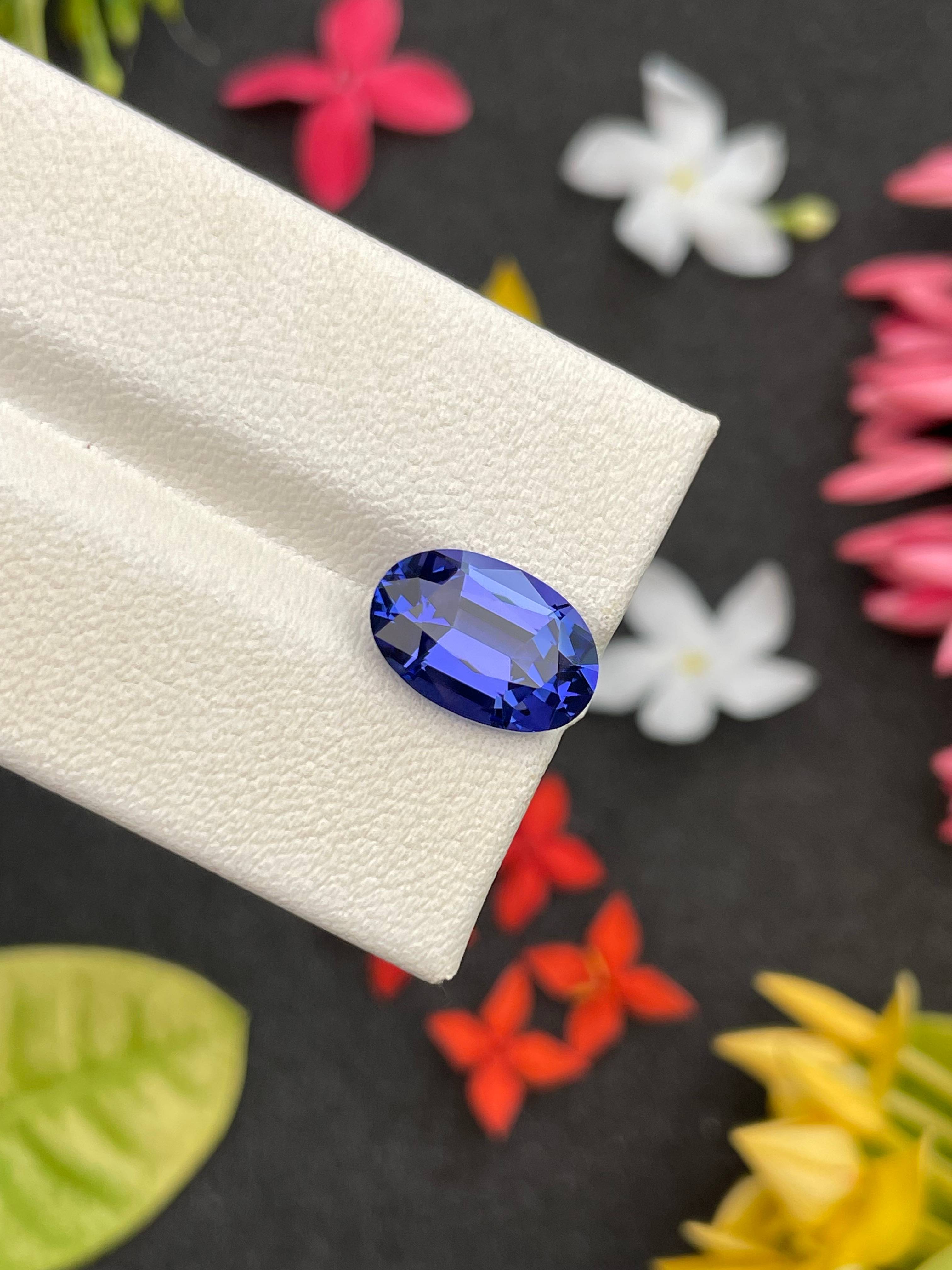 AA violet blue tanzanite, 4.02ct oval cut — view 6