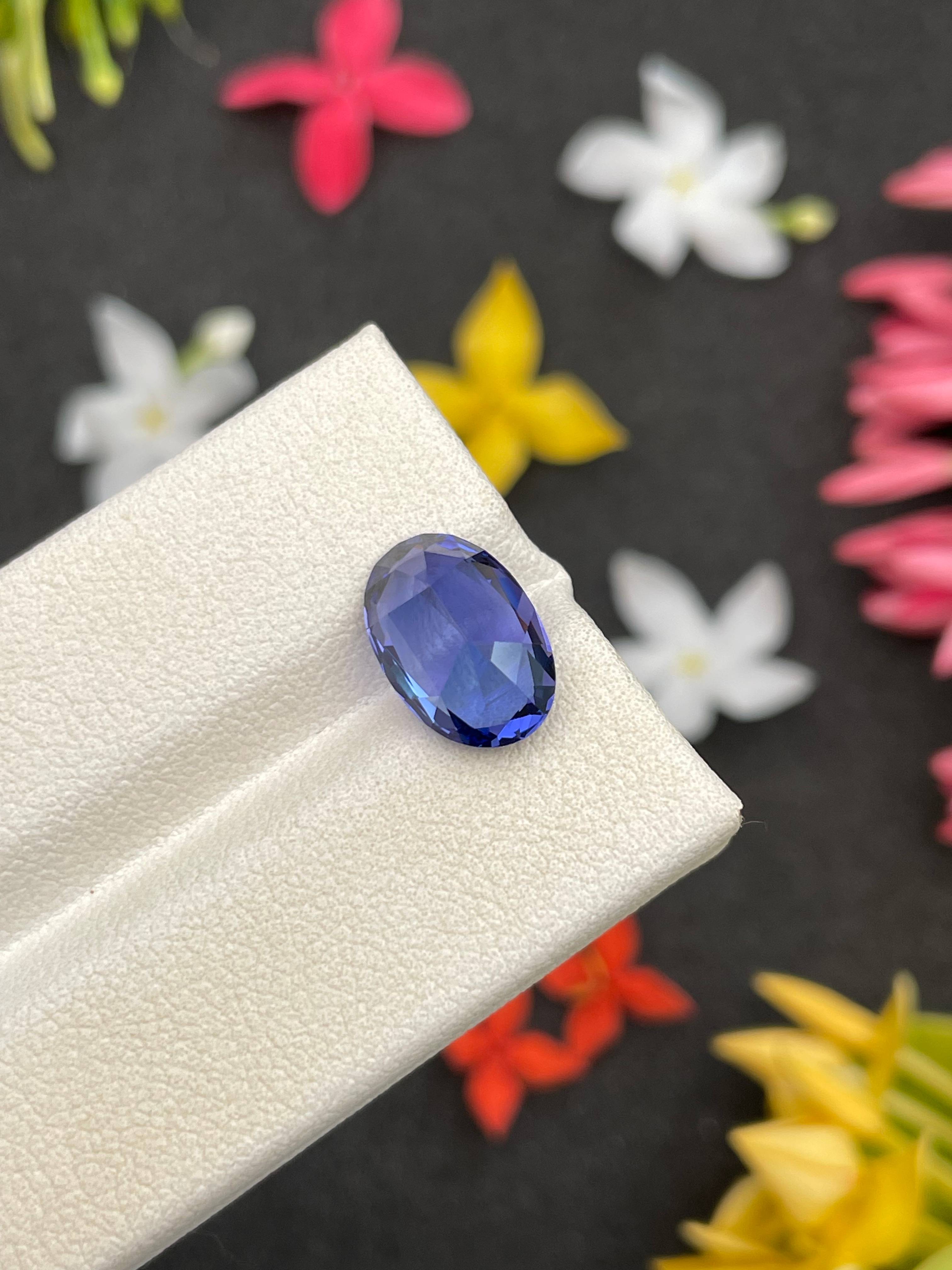 AA violet blue tanzanite, 4.02ct oval cut — view 7