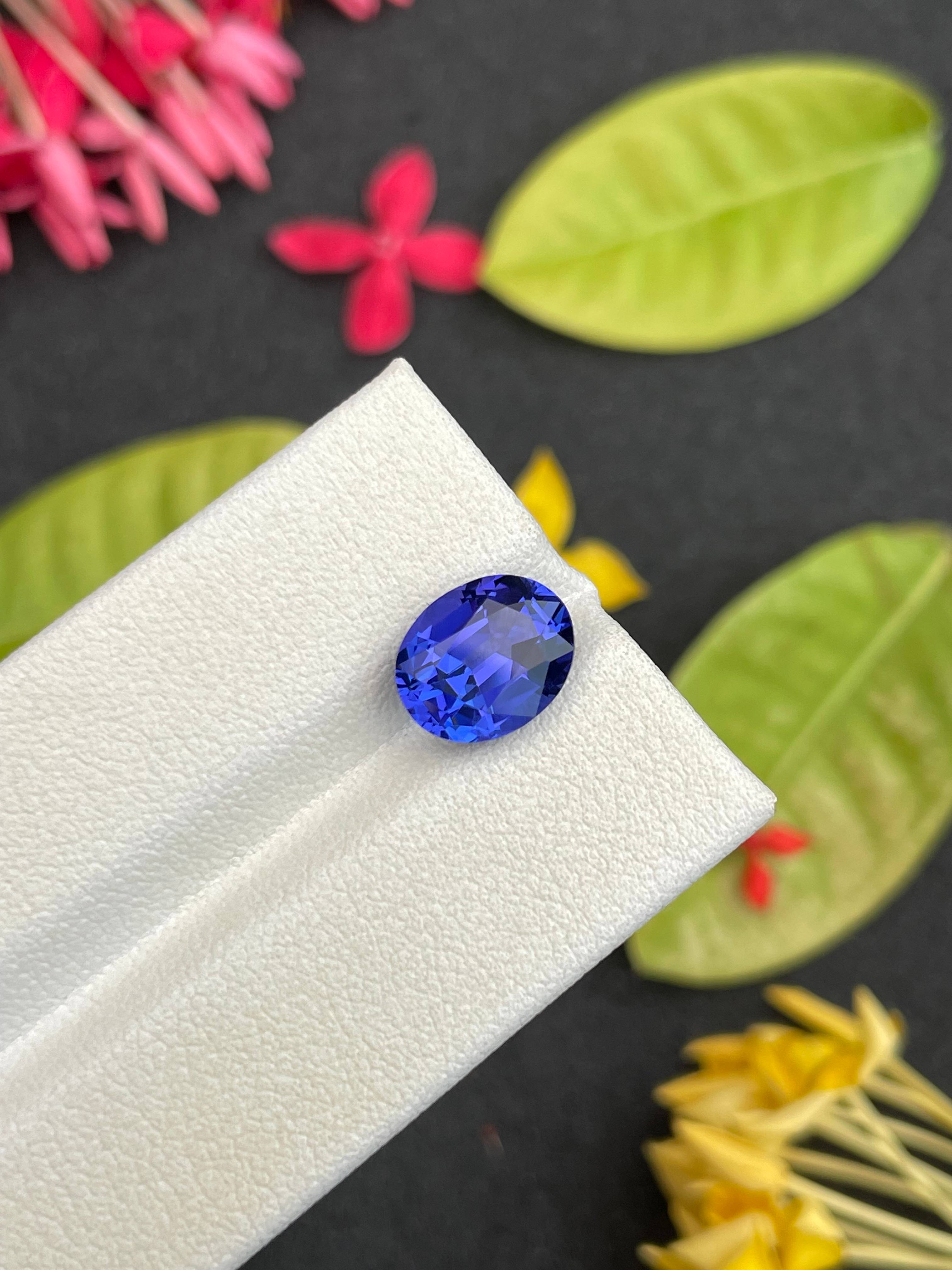 AA violet blue tanzanite, 3.31ct oval cut — view 5