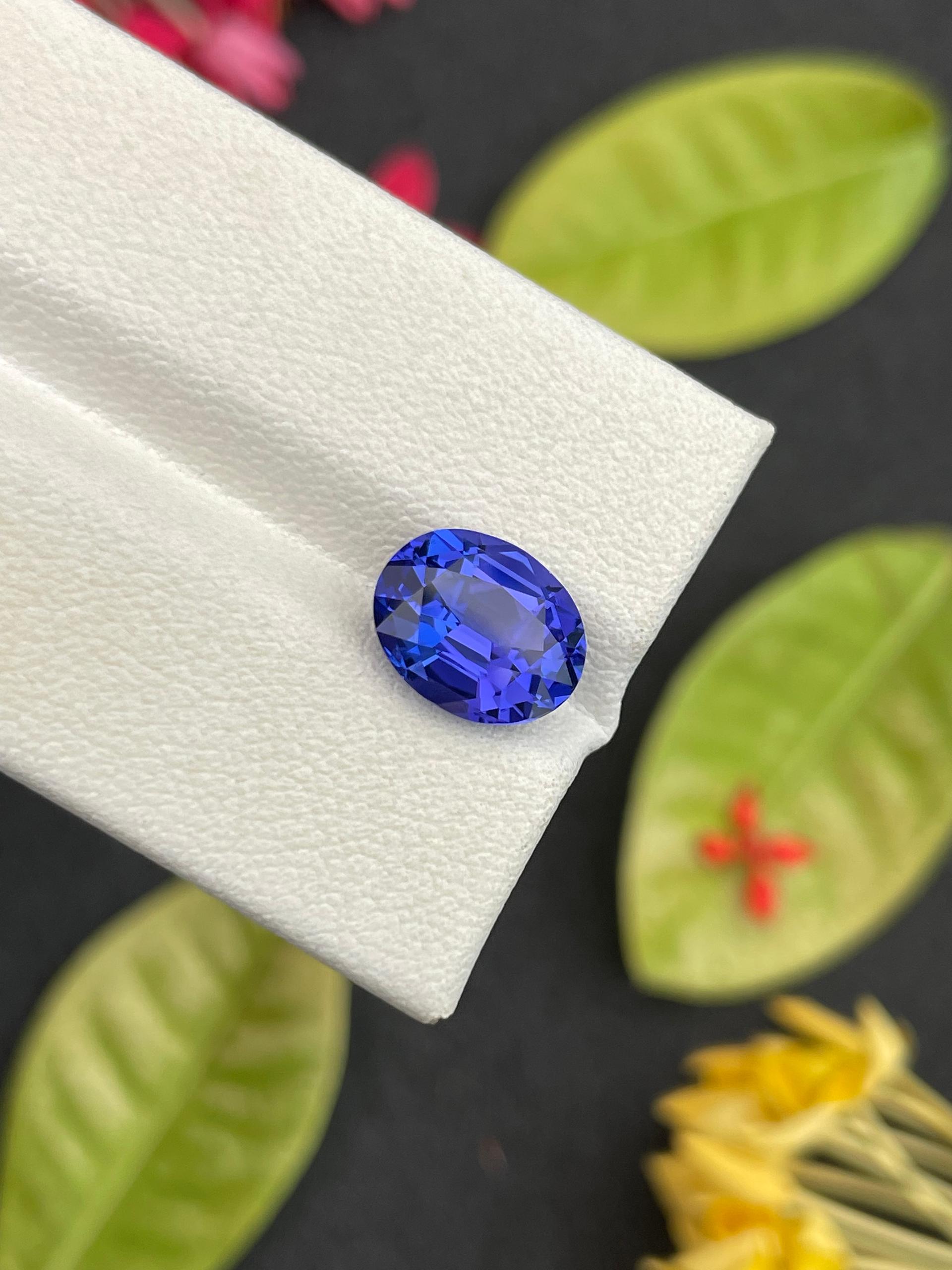AA violet blue tanzanite, 3.31ct oval cut — view 6