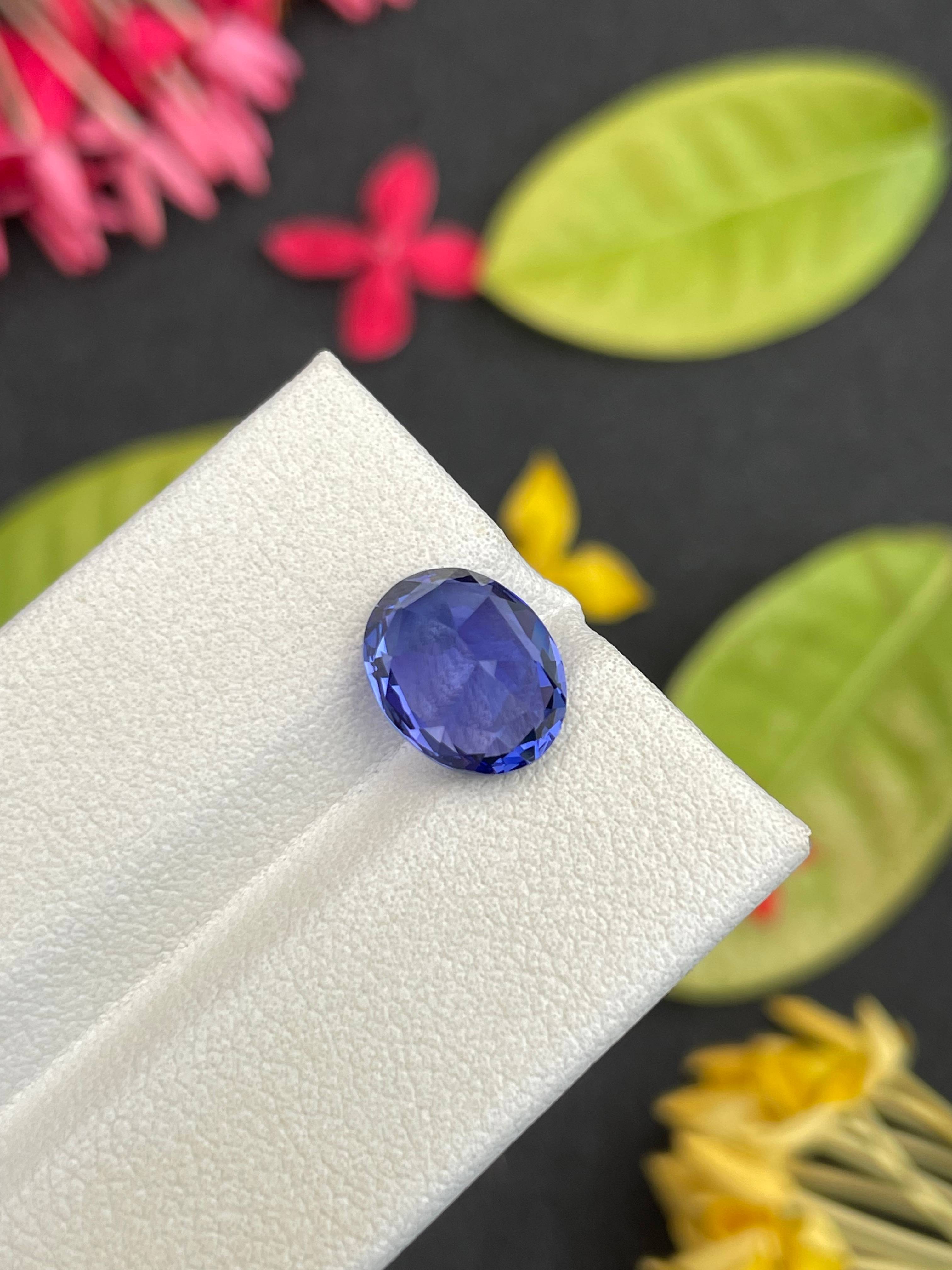 AA violet blue tanzanite, 3.31ct oval cut — view 7