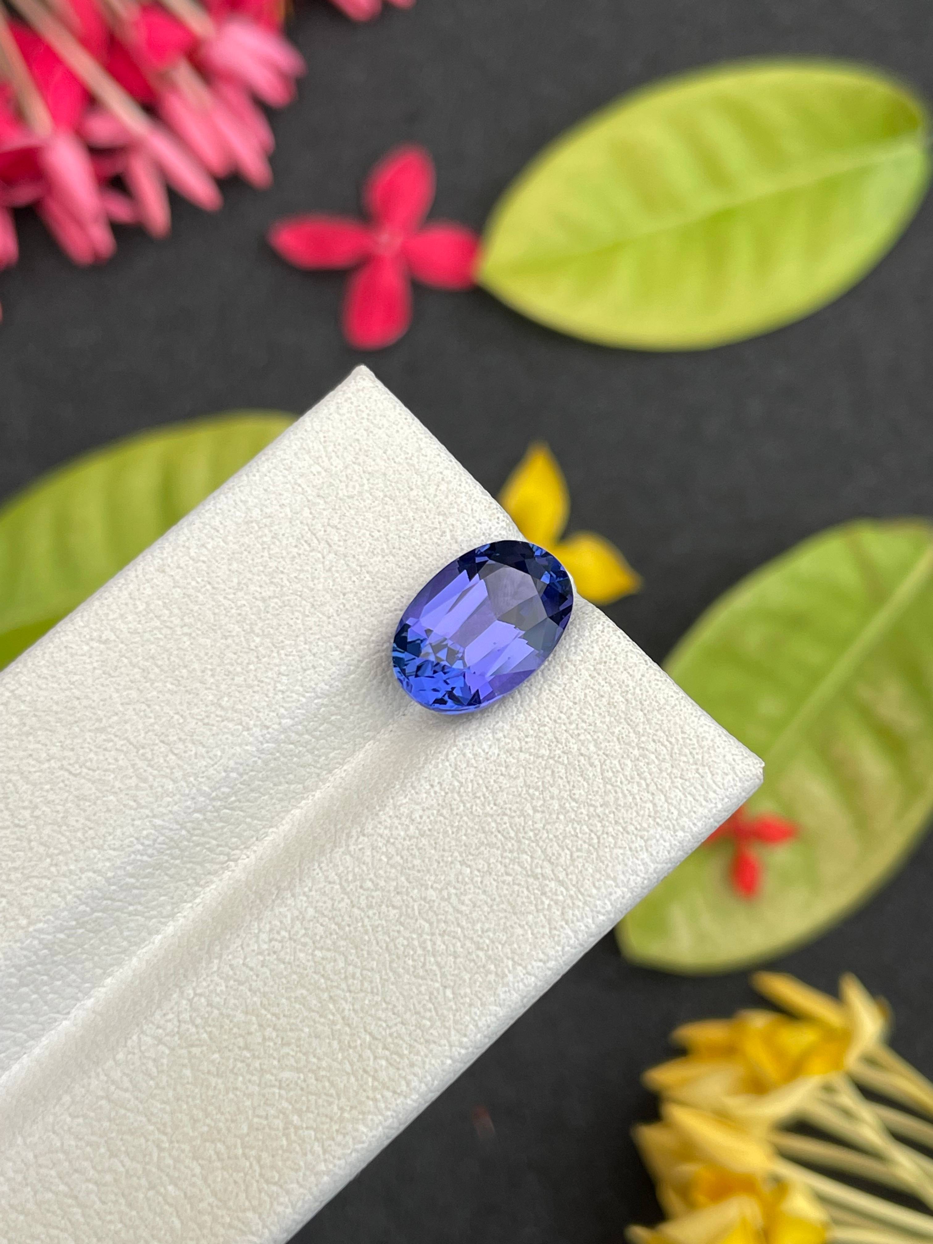 AA violet blue tanzanite, 3.66ct oval cut — view 5