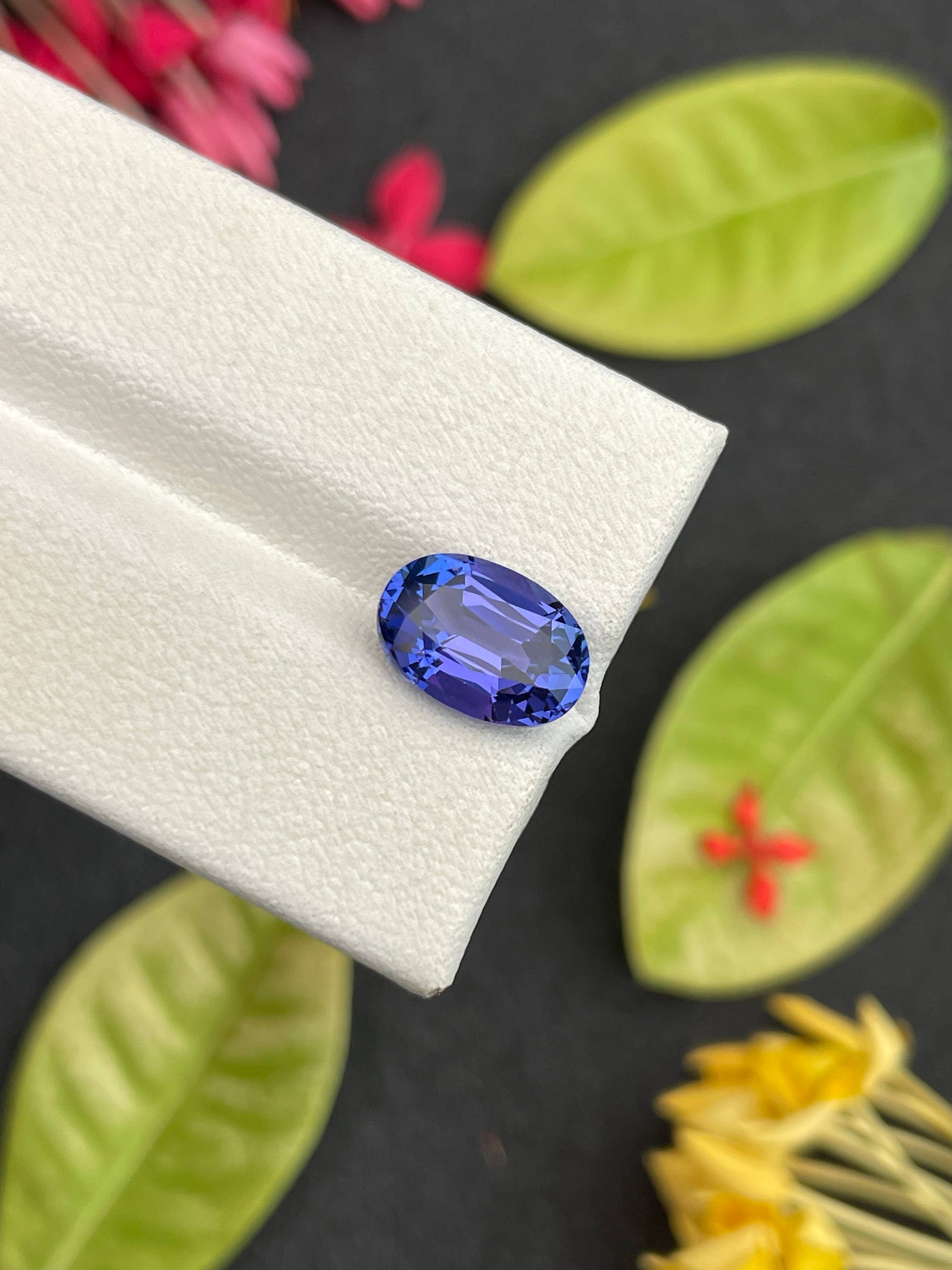 AA violet blue tanzanite, 3.66ct oval cut — view 6