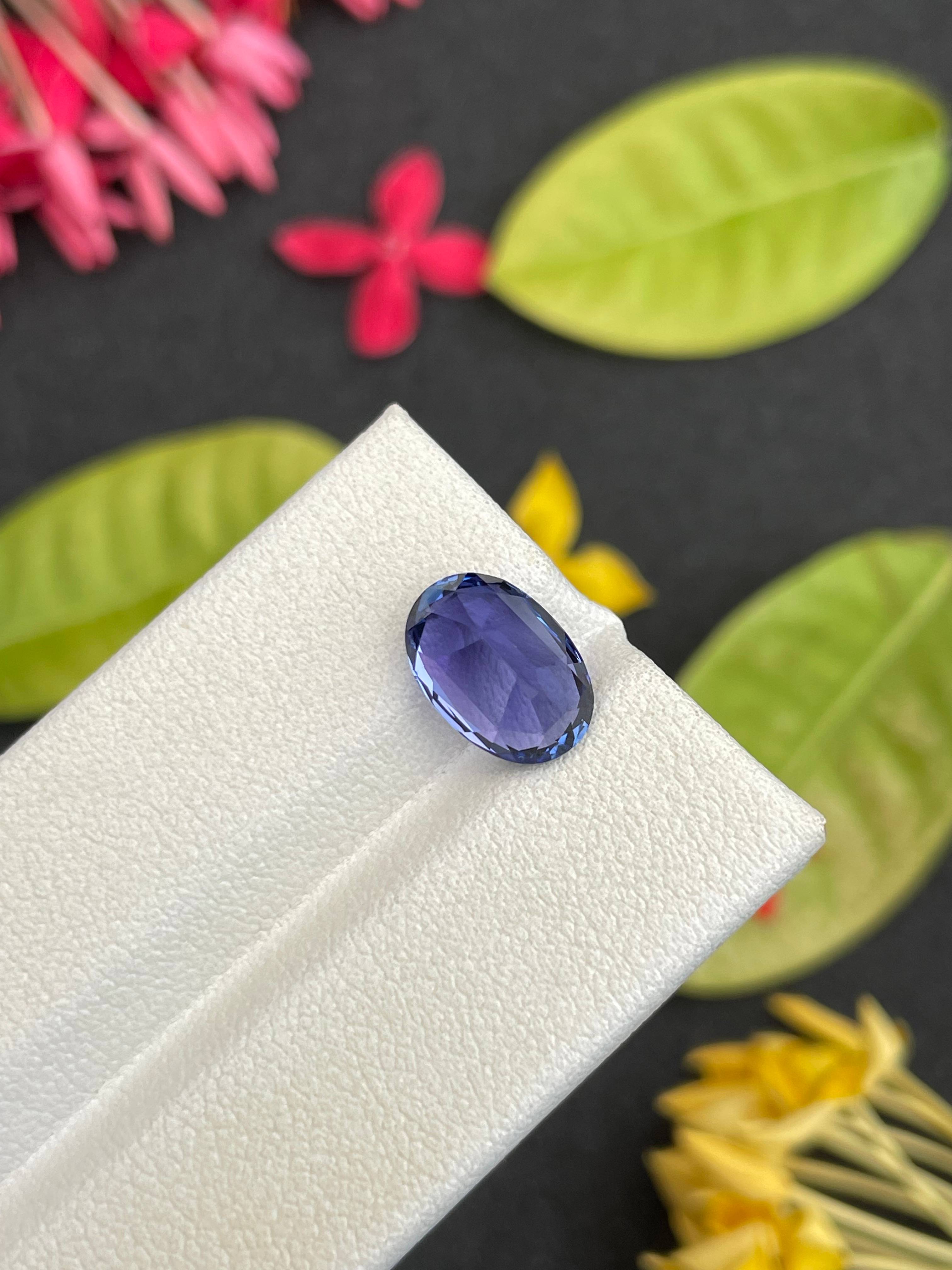 AA violet blue tanzanite, 3.66ct oval cut — view 7