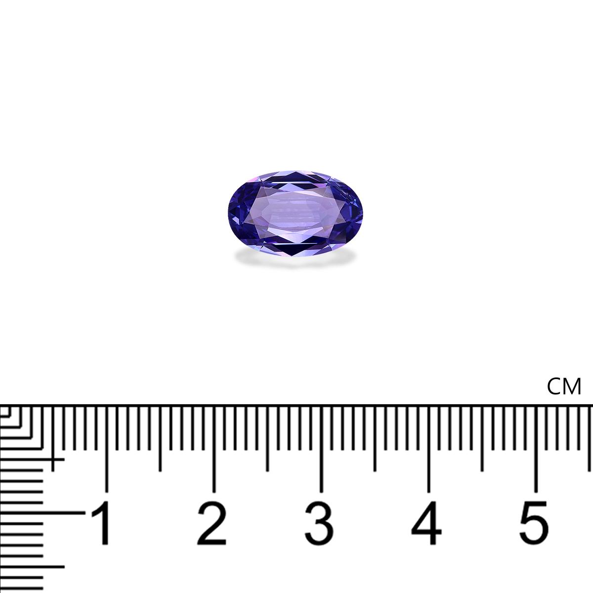 AA violet blue tanzanite, 3.39ct oval cut — view 4