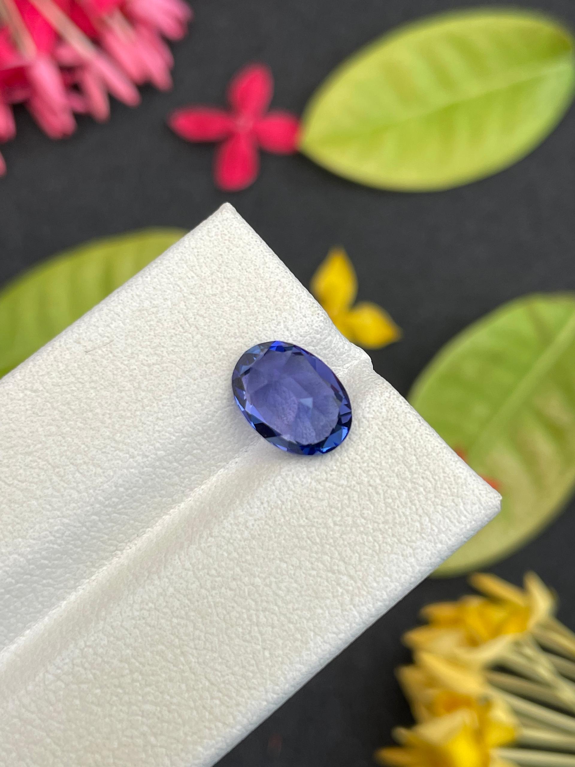 AA violet blue tanzanite, 2.57ct oval cut — view 7