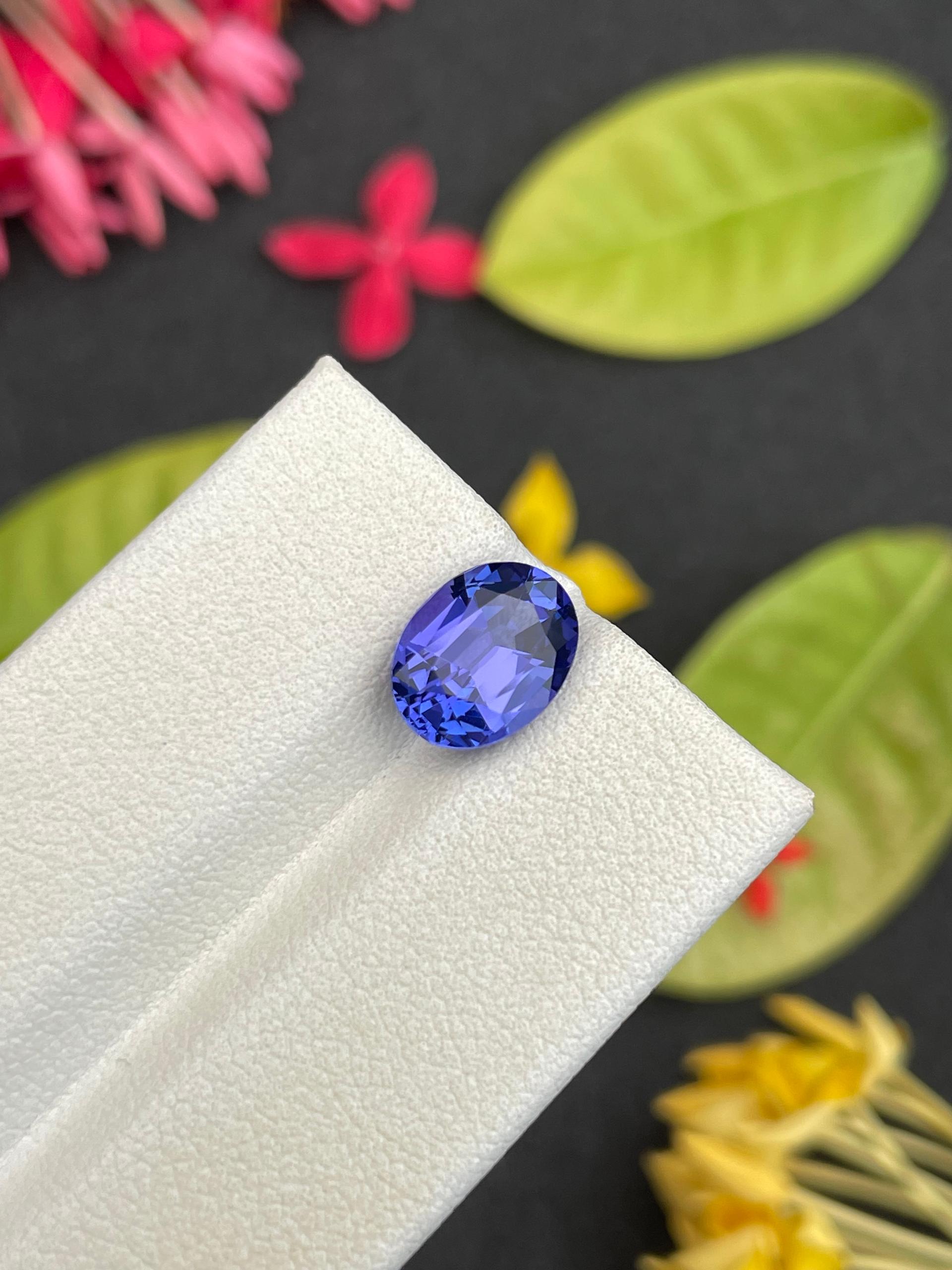 AA violet blue tanzanite, 2.91ct oval cut — view 5