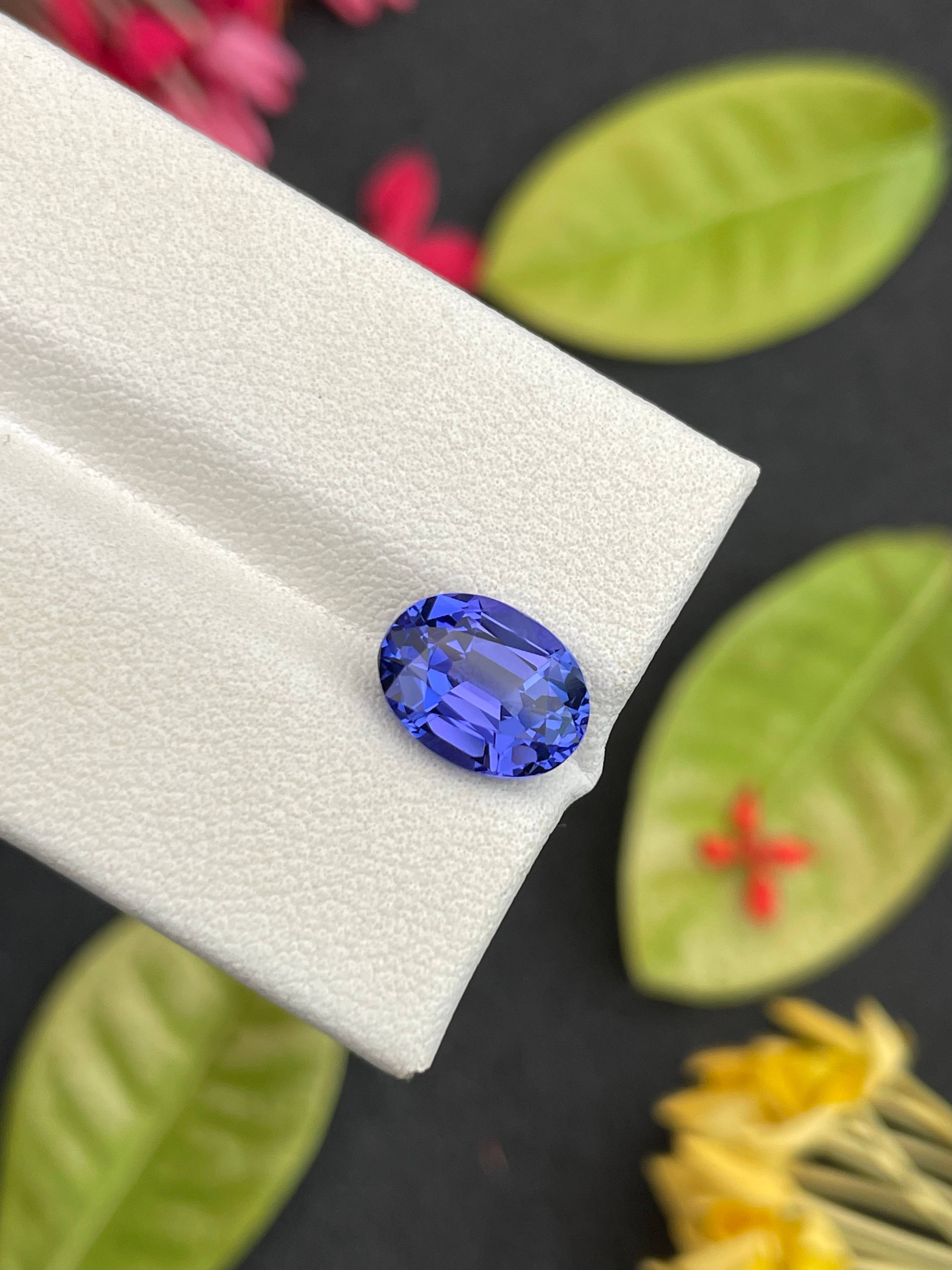 AA violet blue tanzanite, 2.91ct oval cut — view 6