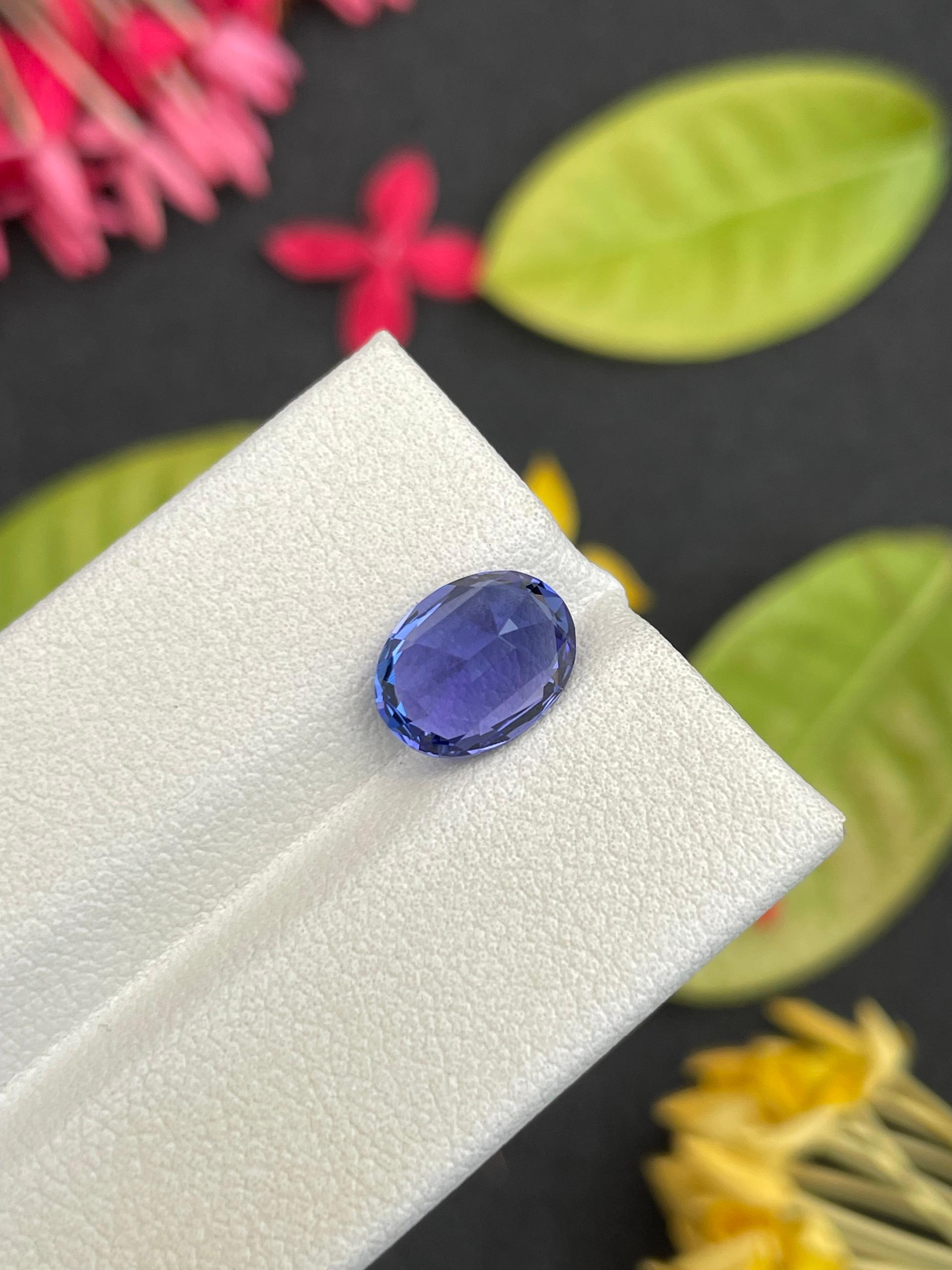 AA violet blue tanzanite, 2.91ct oval cut — view 7