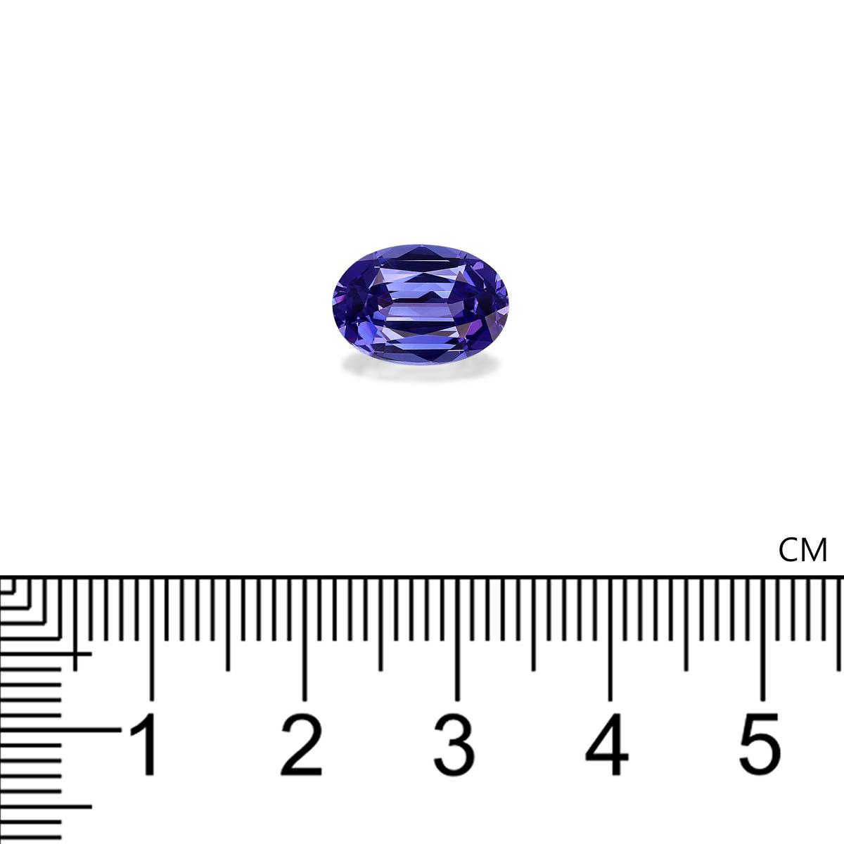 AA violet blue tanzanite, 3.38ct oval cut — view 4
