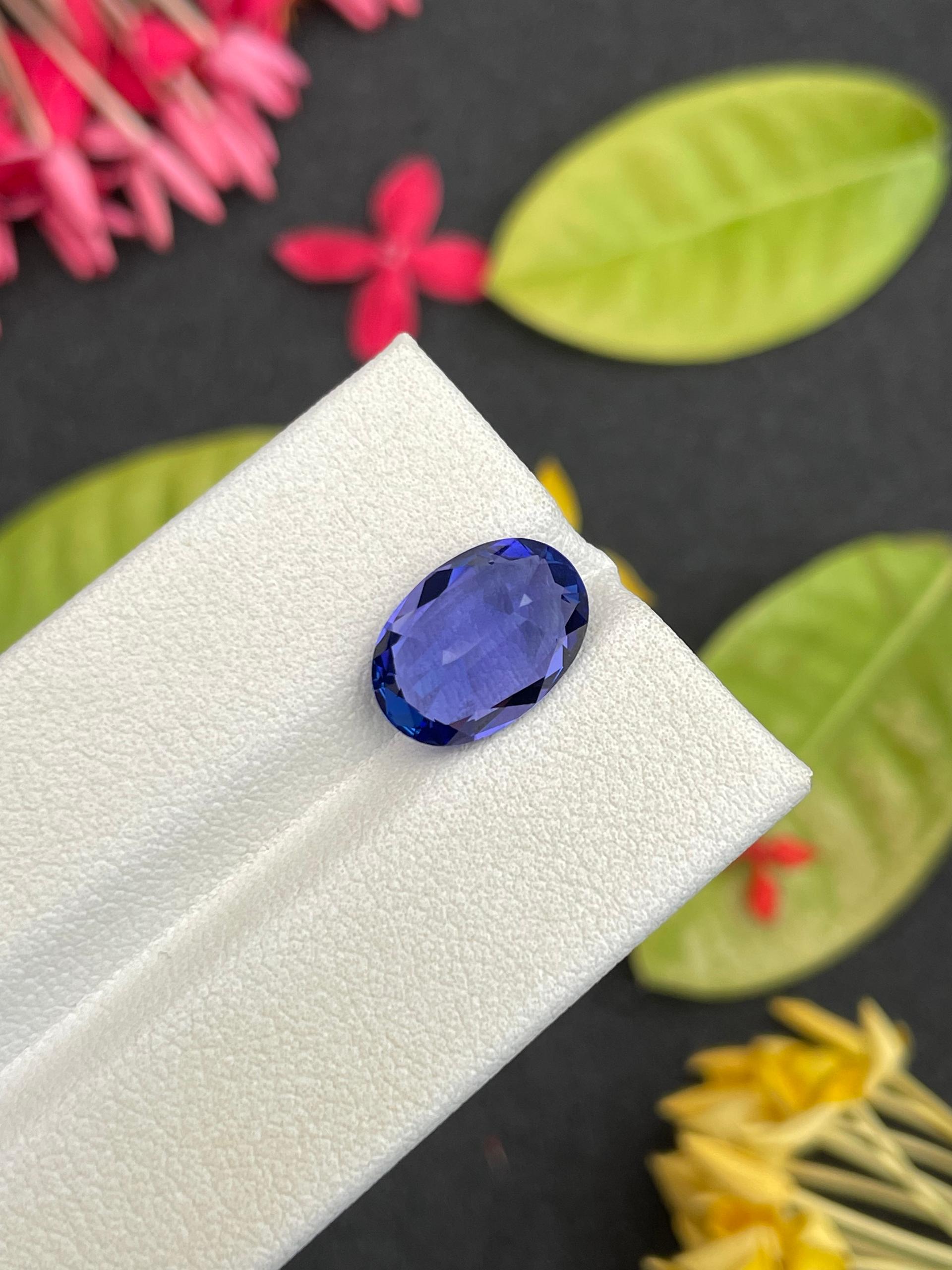 AA violet blue tanzanite, 4.26ct oval cut — view 7