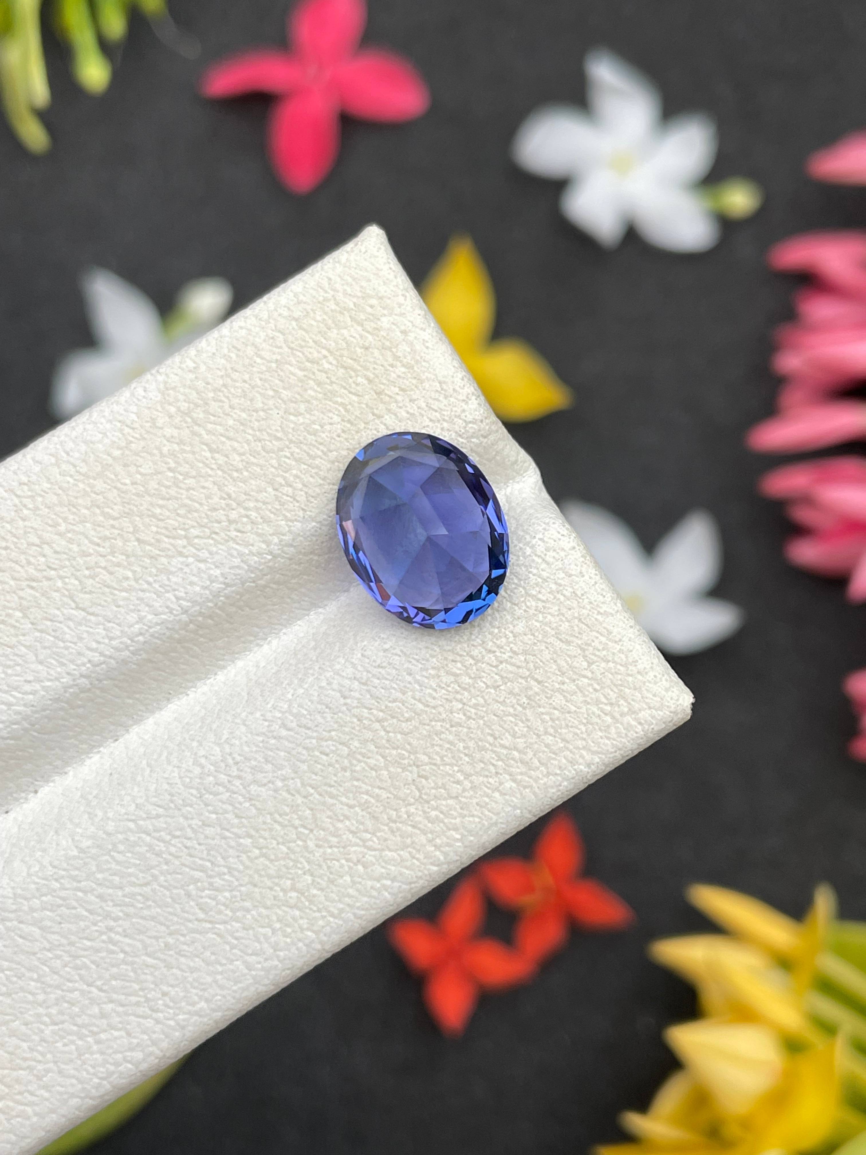 AA violet blue tanzanite, 4.11ct oval cut — view 7