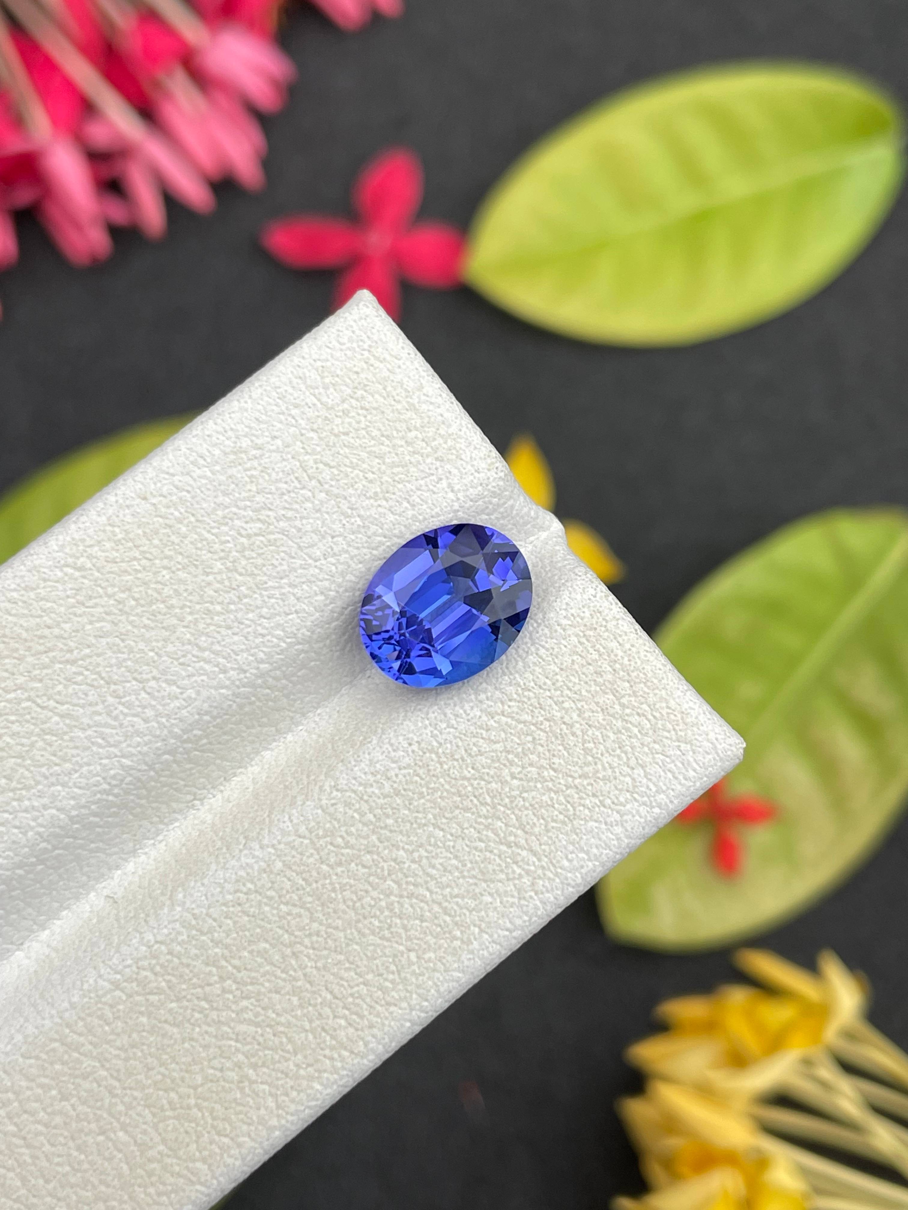 AA violet blue tanzanite, 2.94ct oval cut — view 5