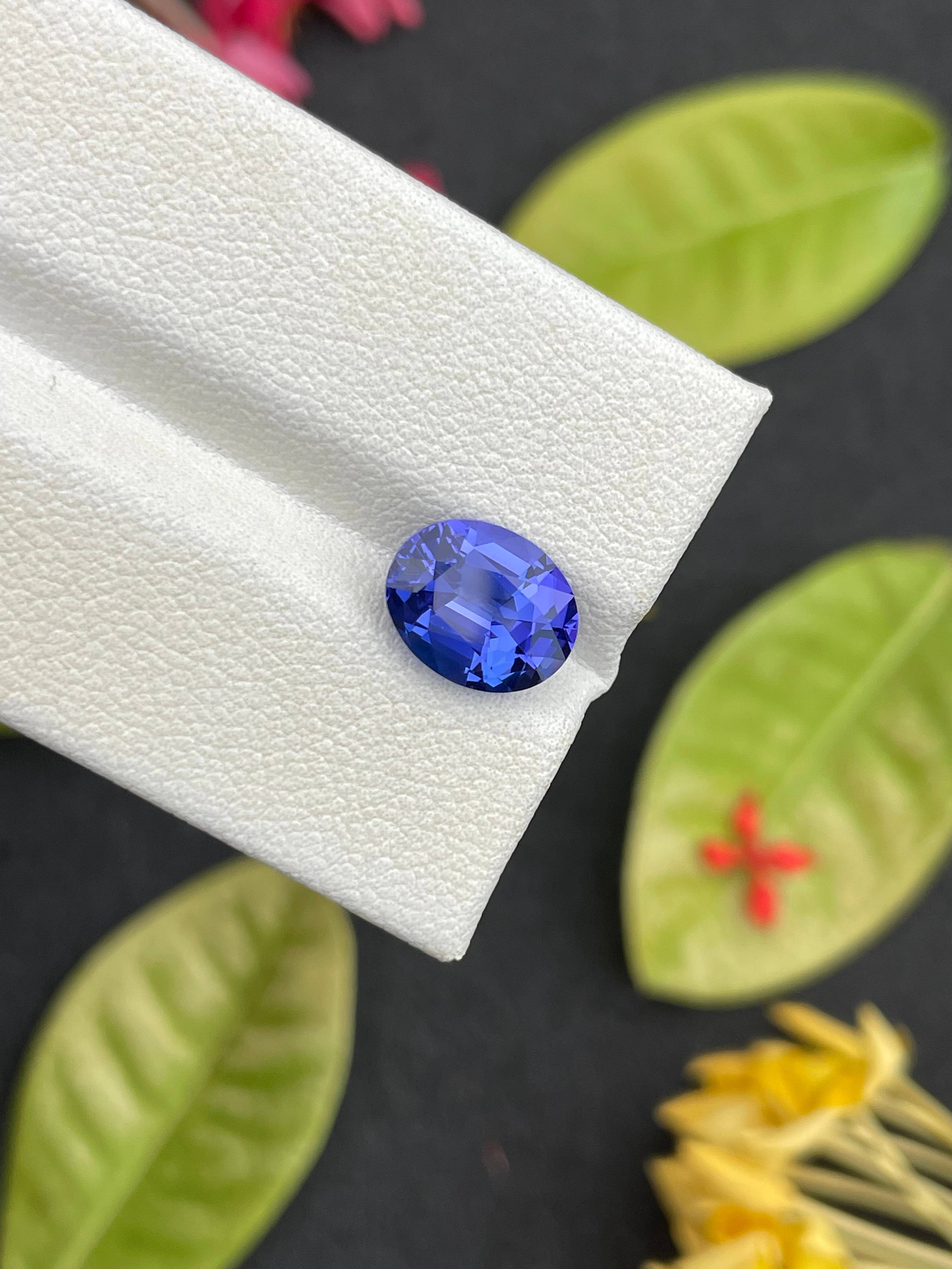AA violet blue tanzanite, 2.94ct oval cut — view 6