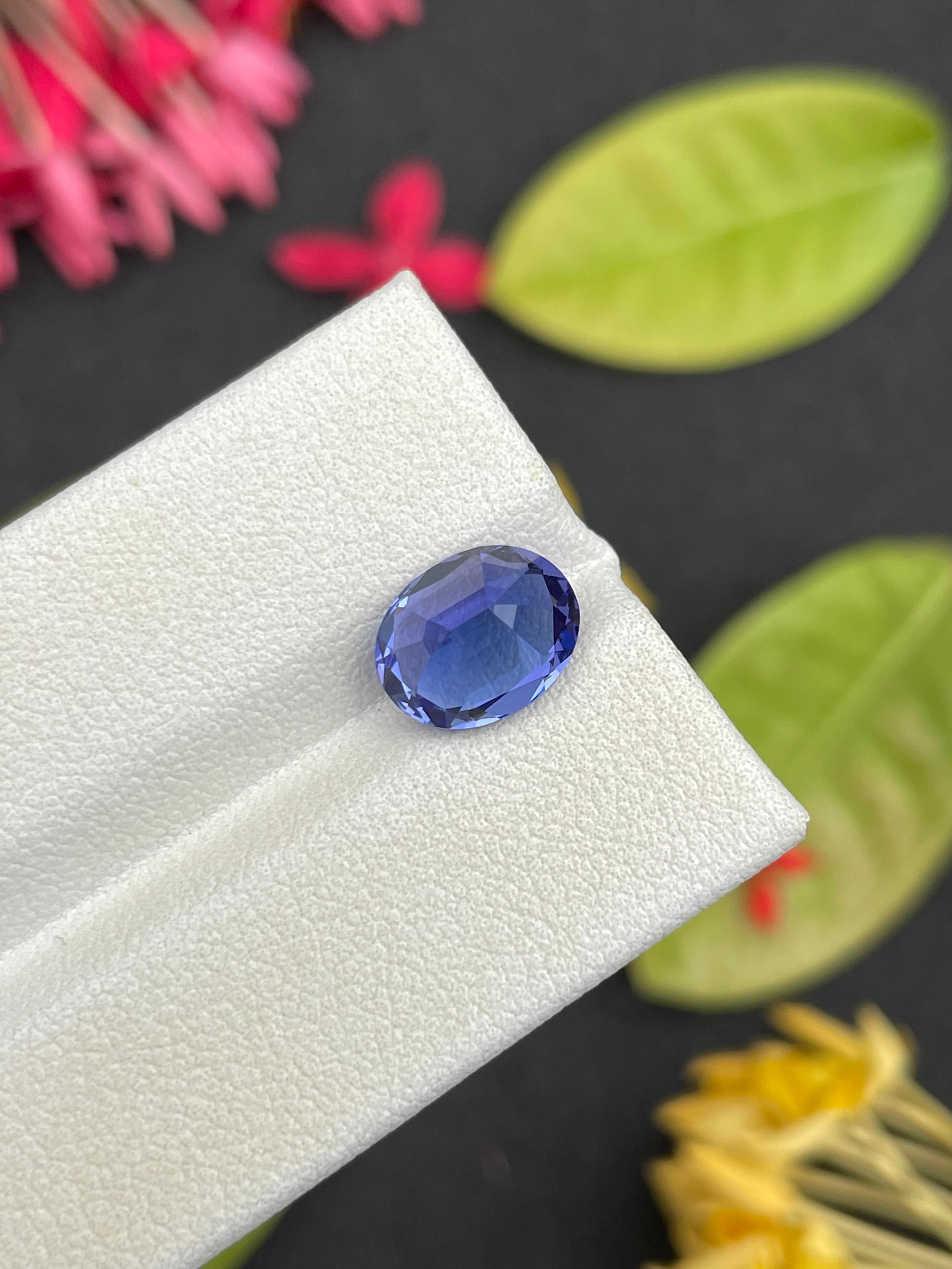 AA violet blue tanzanite, 2.94ct oval cut — view 7