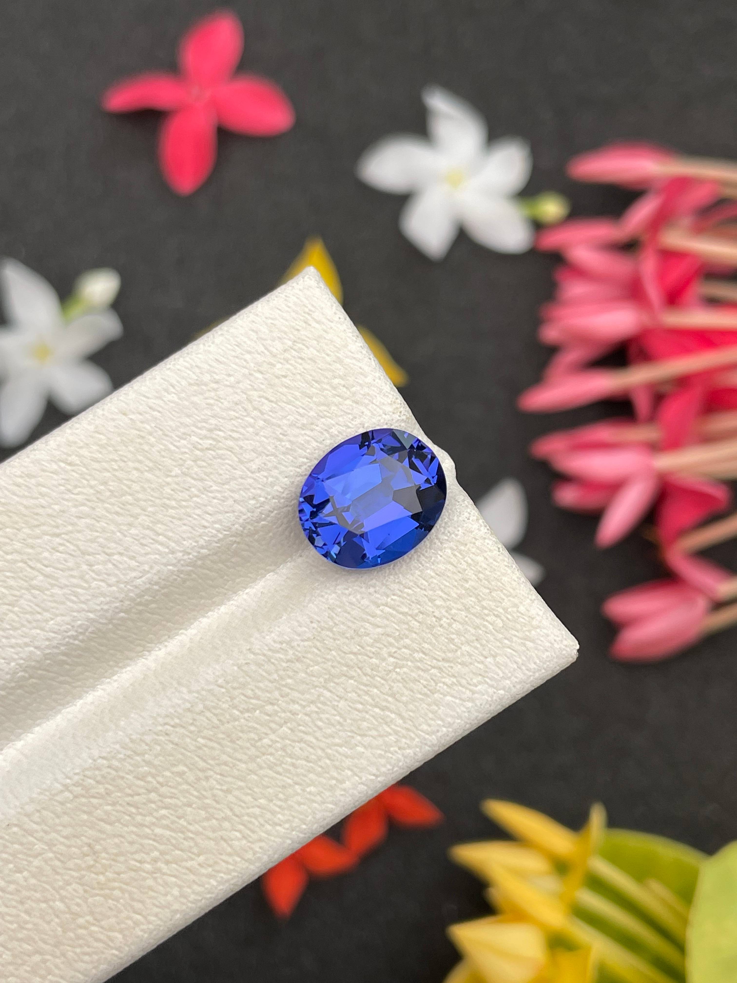 AAA+ violet blue tanzanite, 3.55ct oval cut — view 5