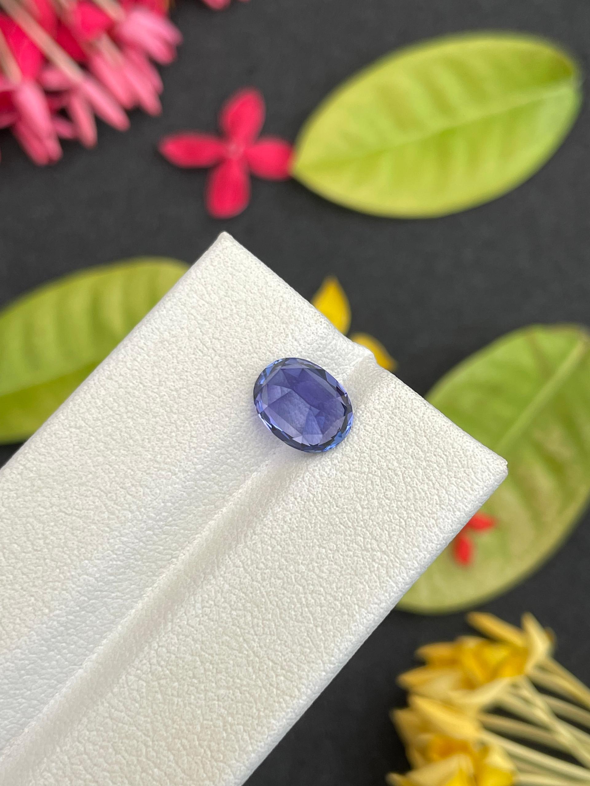 AA violet blue tanzanite, 2.39ct oval cut — view 7
