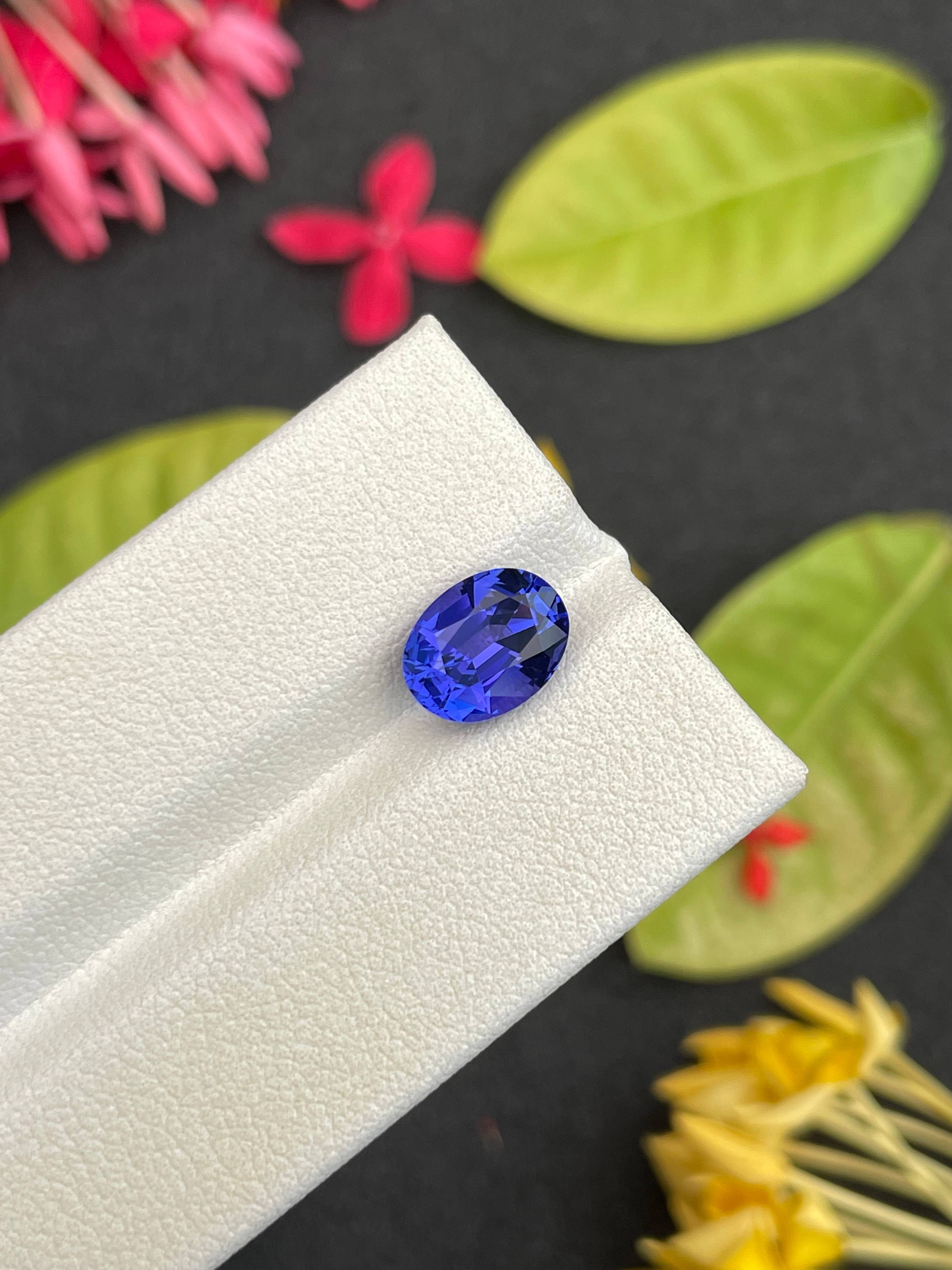 AA violet blue tanzanite, 2.63ct oval cut — view 5