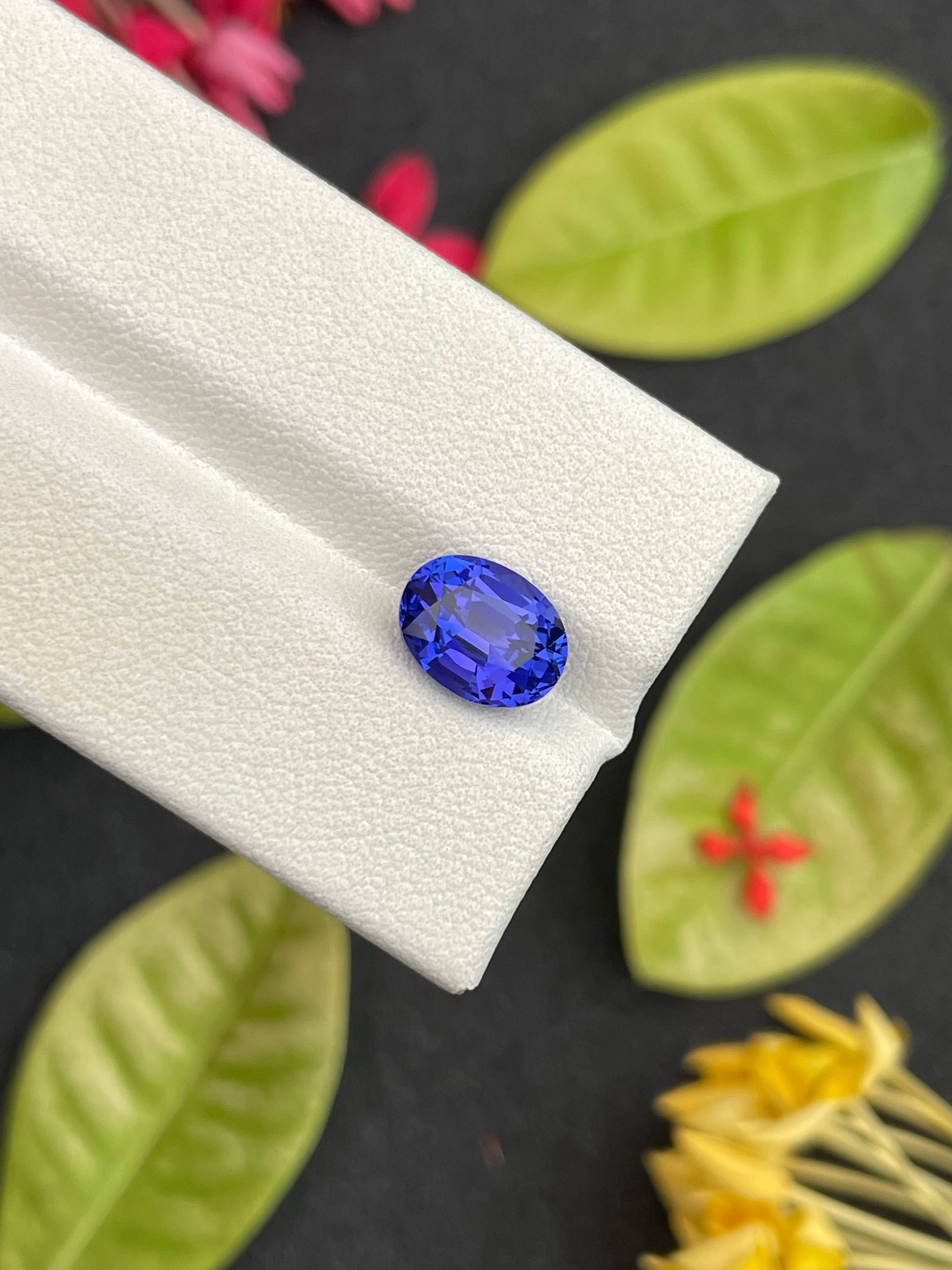 AA violet blue tanzanite, 2.63ct oval cut — view 6