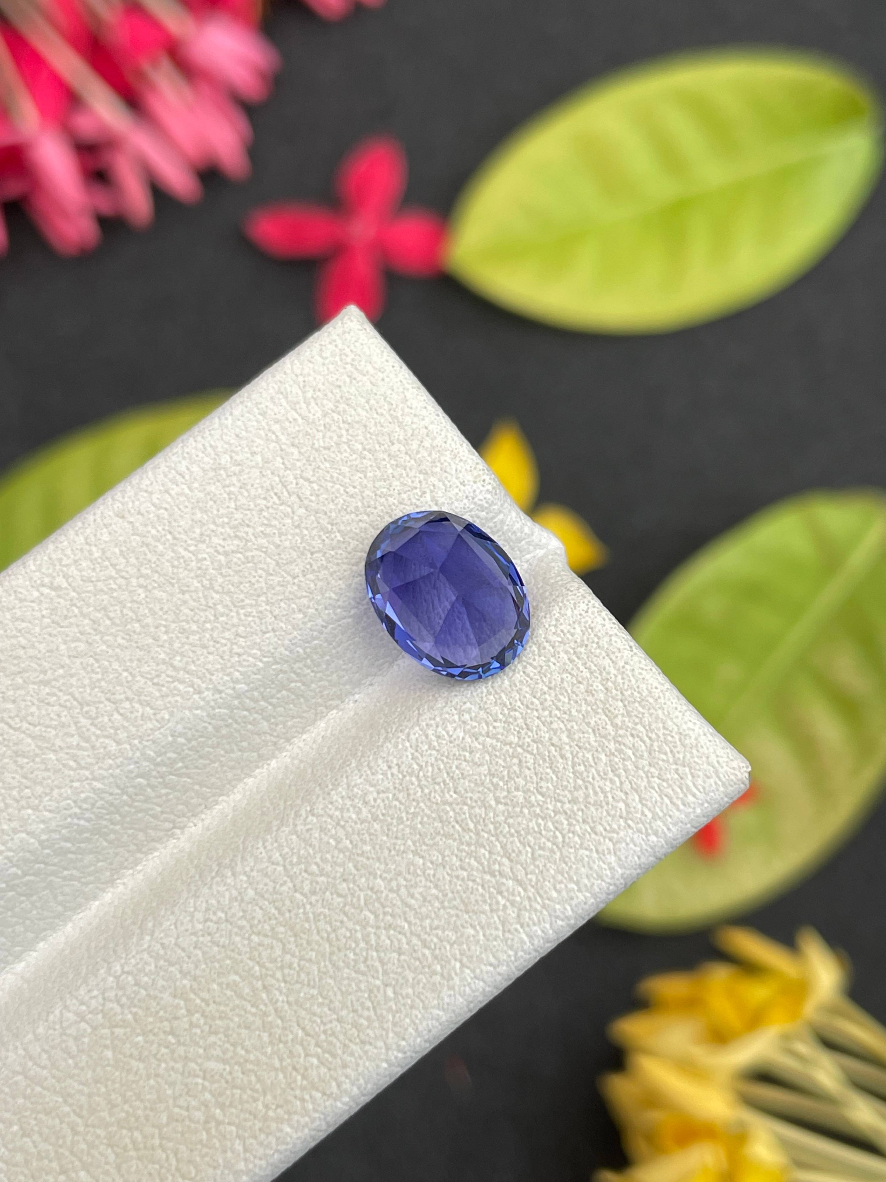 AA violet blue tanzanite, 2.63ct oval cut — view 7