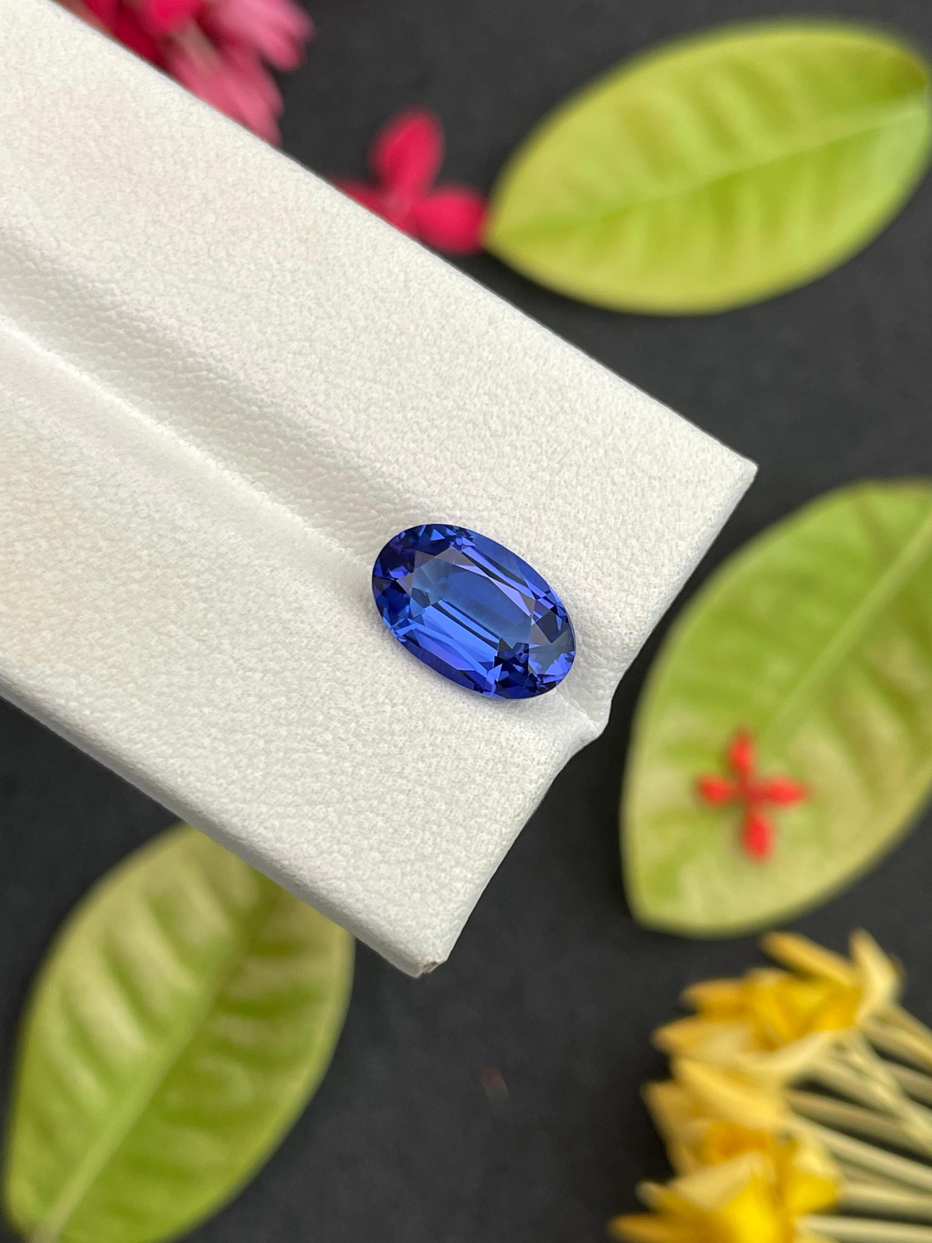 AA violet blue tanzanite, 3.45ct oval cut — view 6