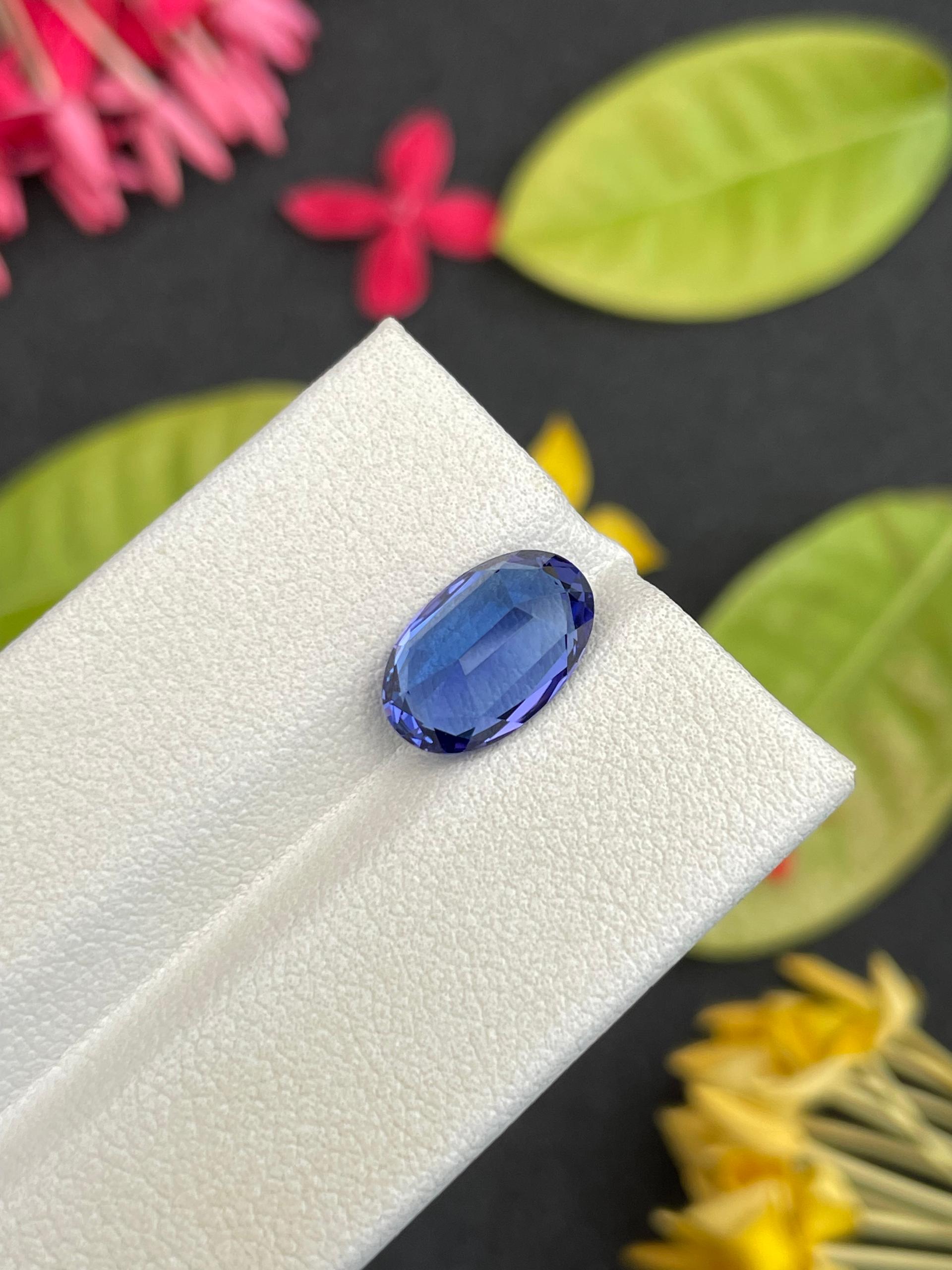 AA violet blue tanzanite, 3.45ct oval cut — view 7