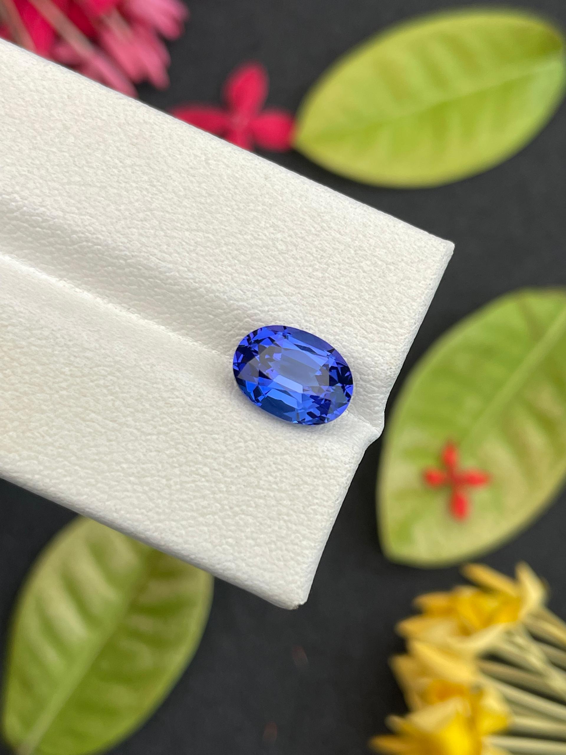 AAA+ violet blue tanzanite, 2.87ct oval cut — view 6