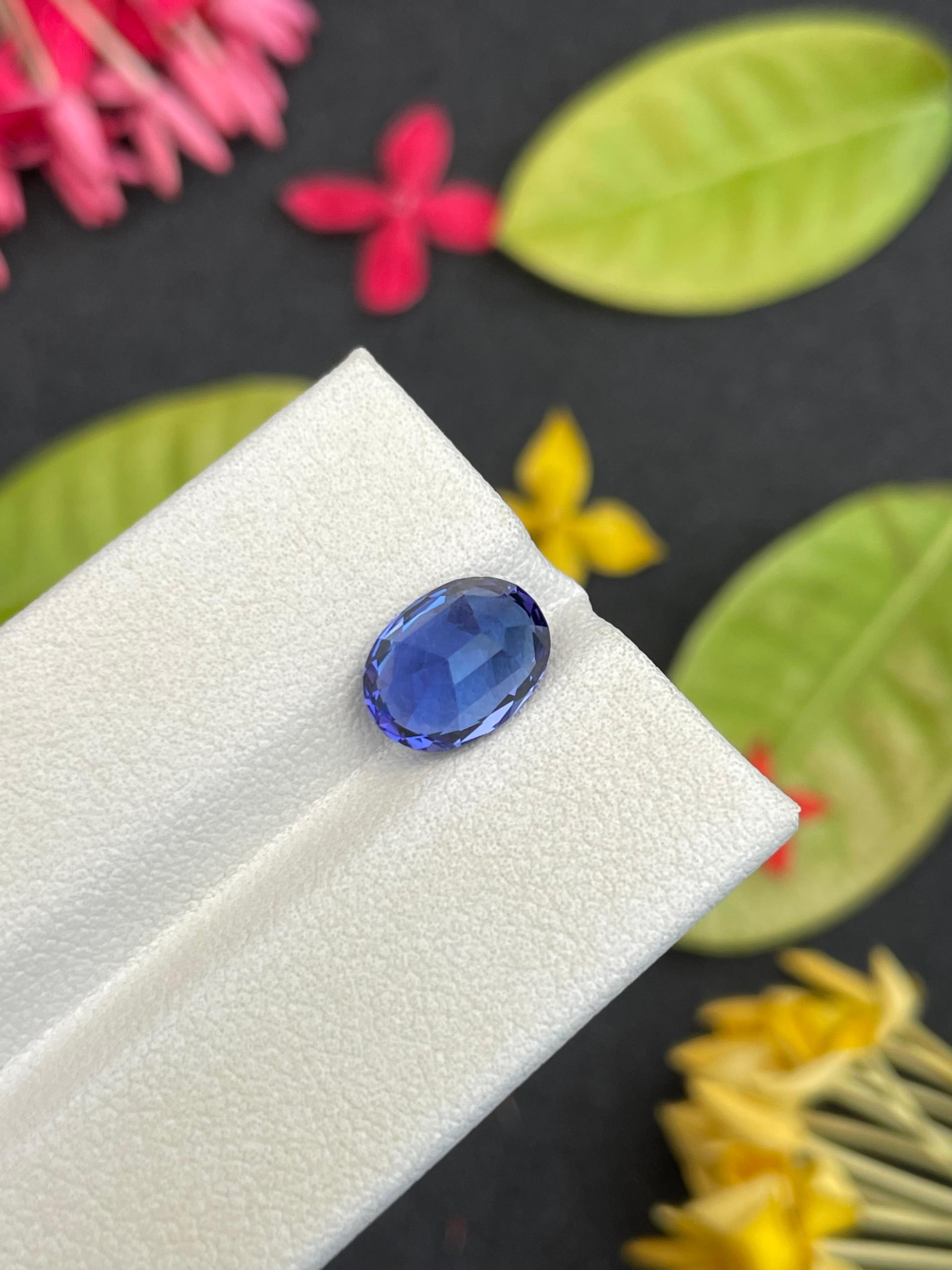 AAA+ violet blue tanzanite, 2.87ct oval cut — view 7