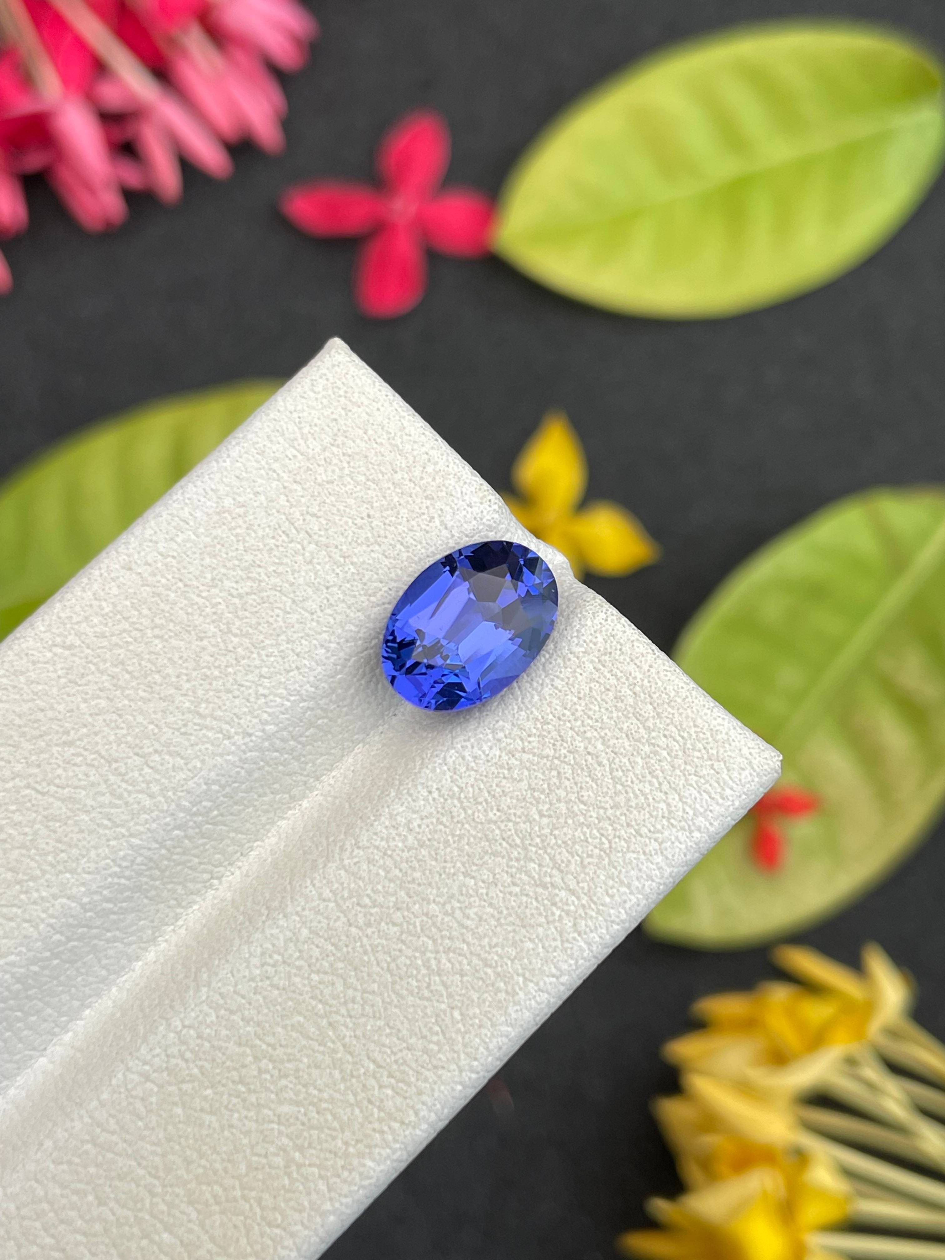 AA violet blue tanzanite, 3.02ct oval cut — view 5