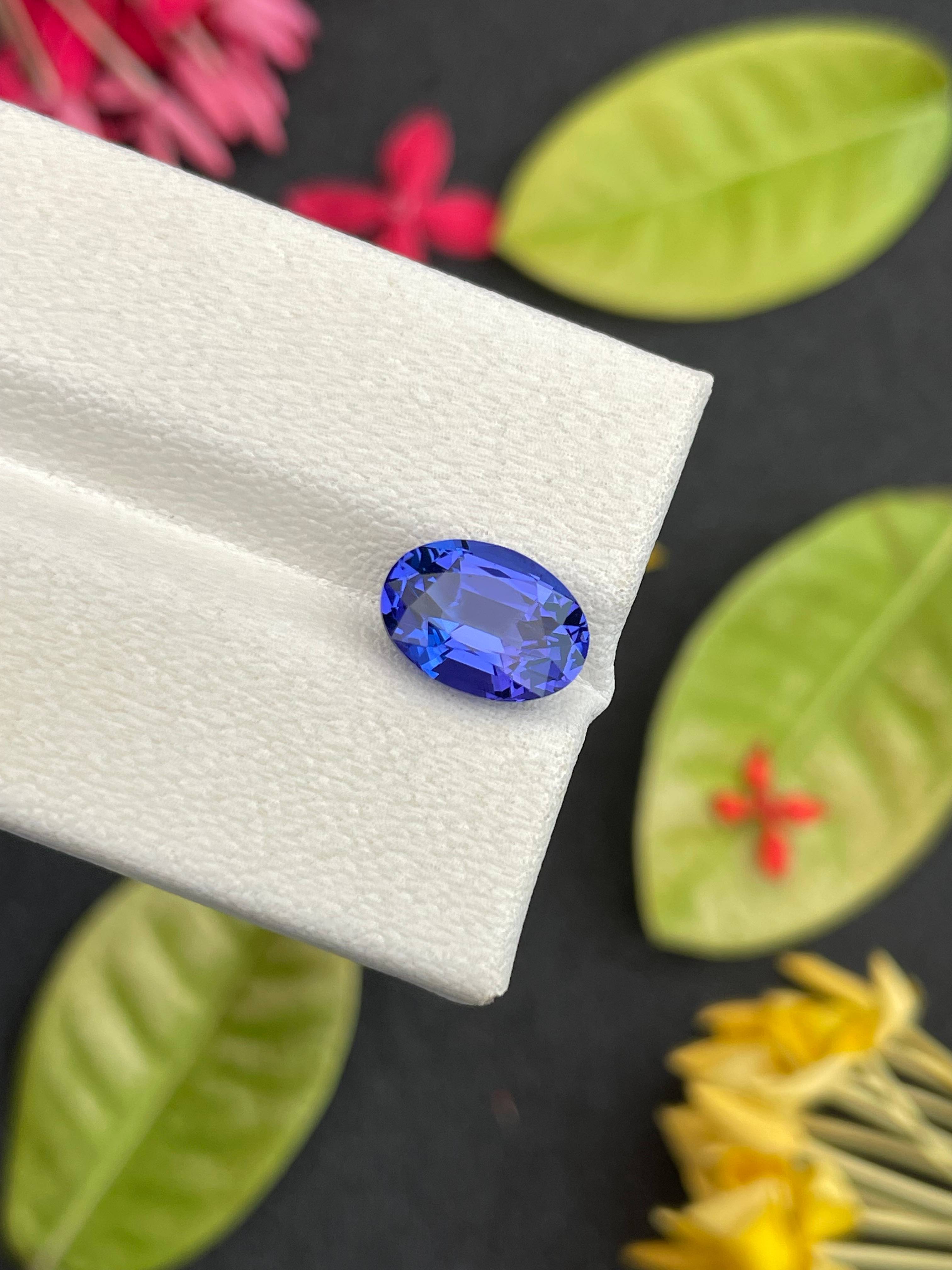 AA violet blue tanzanite, 3.02ct oval cut — view 6